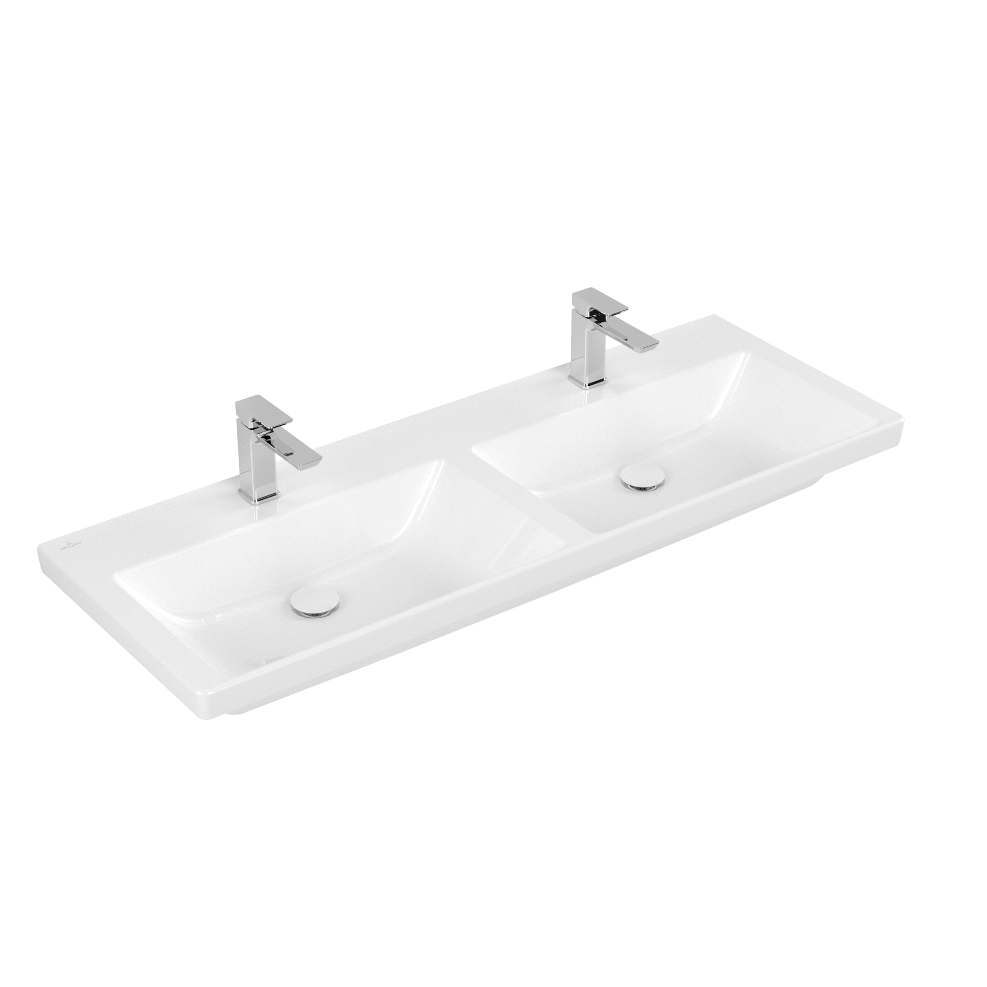 Villeroy & Boch Subway 3.0 Double vanity washbasin, 1300x475x165mm, without overflow, White Alpin