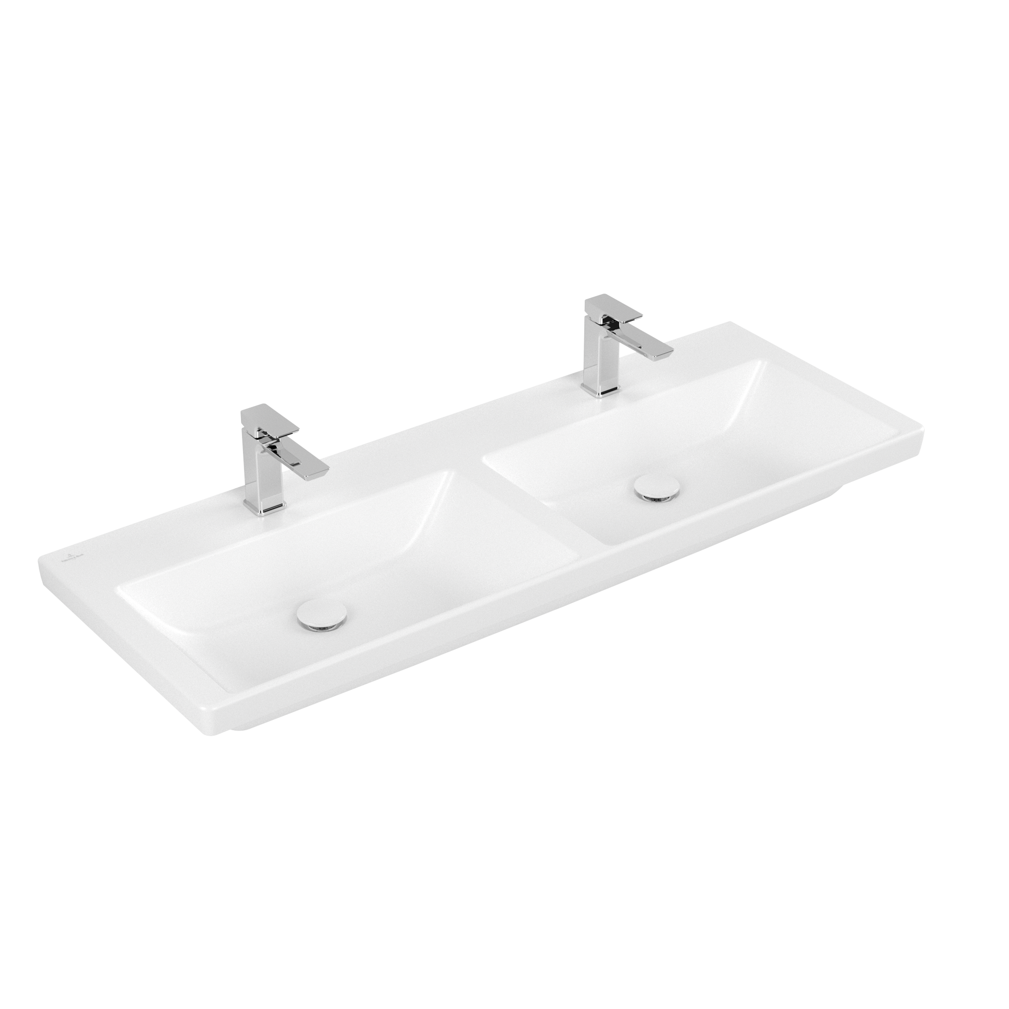 Villeroy & Boch Subway 3.0 Schrank-Doppelwaschtisch, 1300x475x165mm, ohne Überlauf, Stone White CeramicPlus