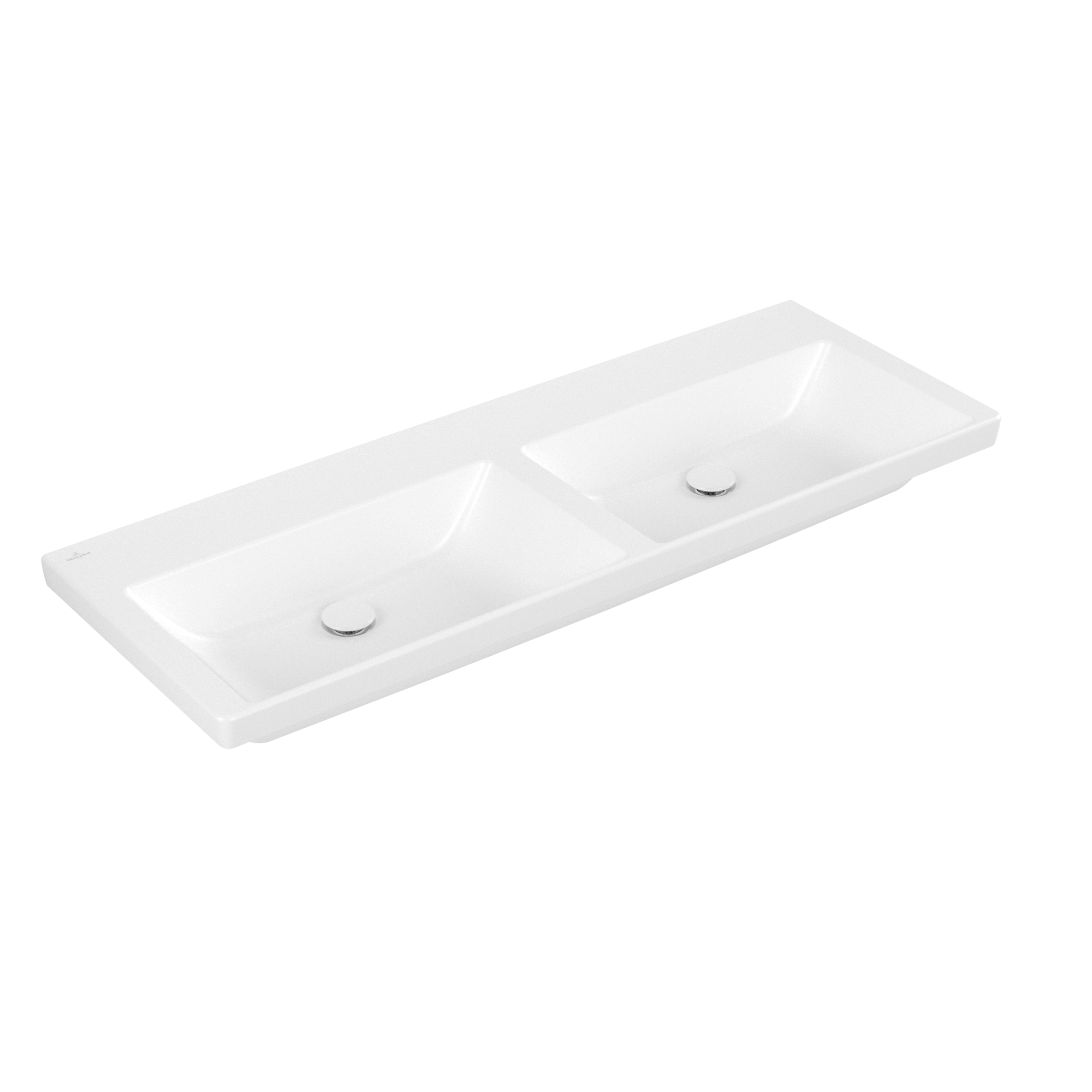 Villeroy & Boch Subway 3.0 Dubbele meubelwastafel, 1300x475x165mm, zonder overloop, Stone White CeramicPlus