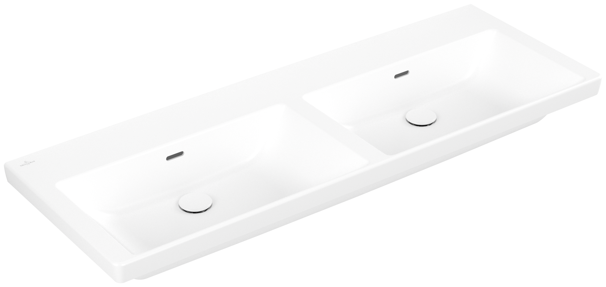 Villeroy & Boch Subway 3.0 Dubbele meubelwastafel, 1300x475x165mm, met overloop, Stone White CeramicPlus