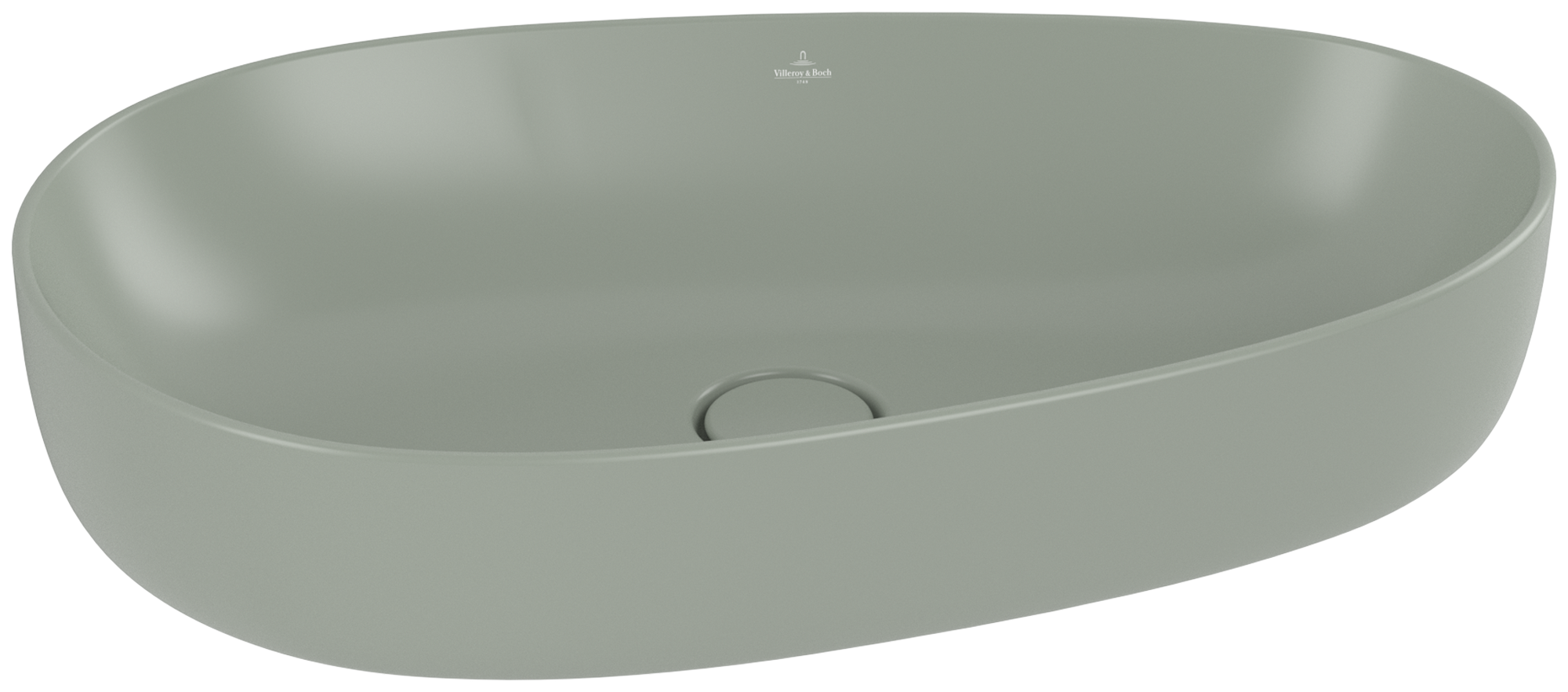 Villeroy & Boch Antao Surface-mounted washbasin, 650x400x146mm, without overflow, Morning Green CeramicPlus