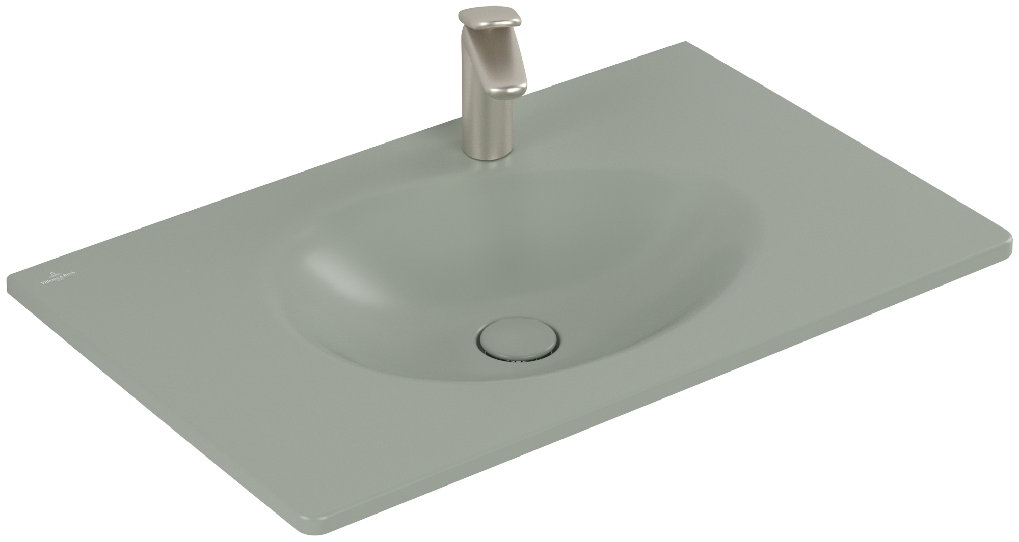 Villeroy & Boch Antao Vanity washbasin, 800x500x150mm, with concealed overflow, Morning Green CeramicPlus