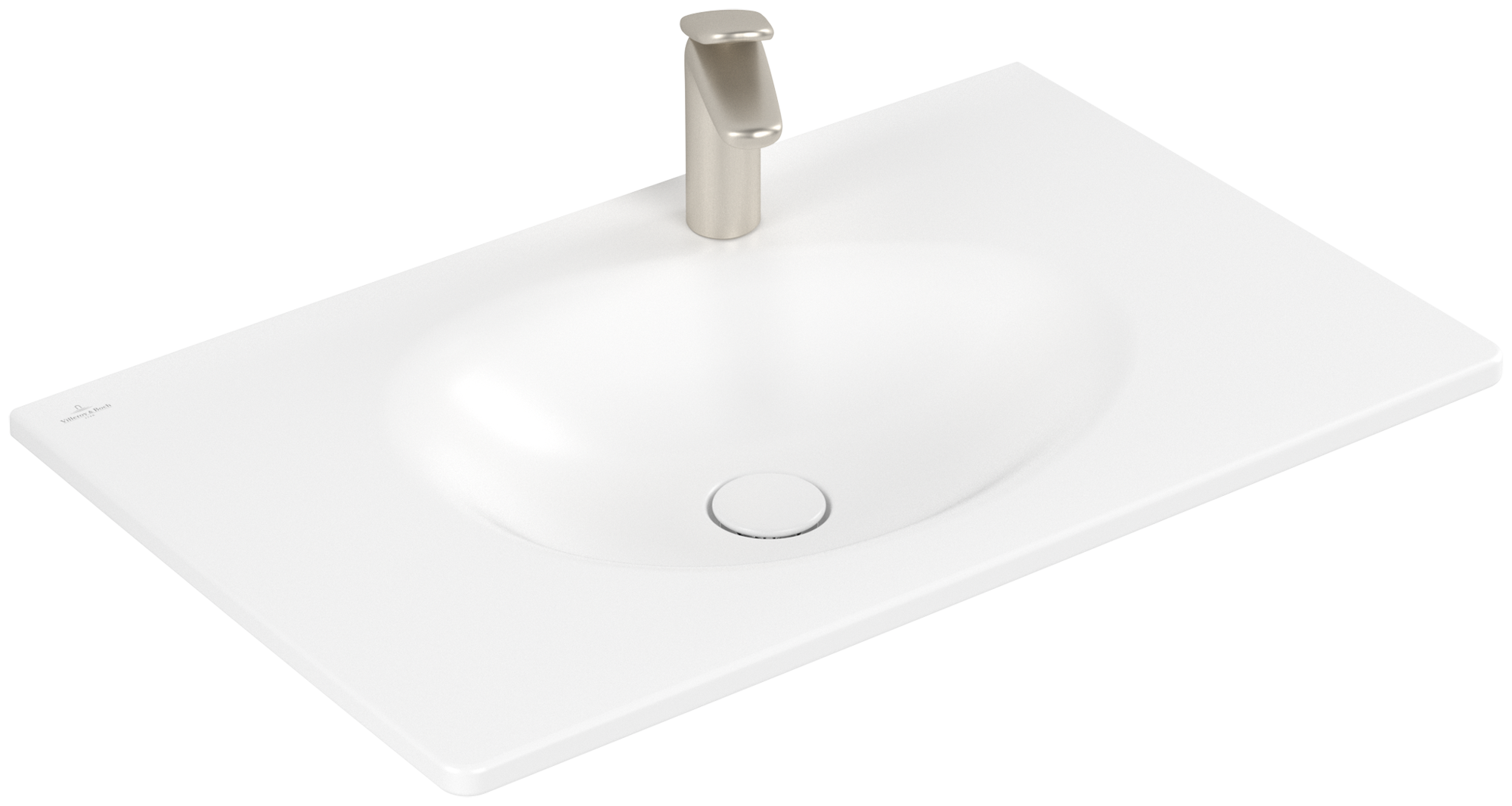 Villeroy & Boch Antao Vanity washbasin, 800x500x150mm, with concealed overflow, Stone White CeramicPlus