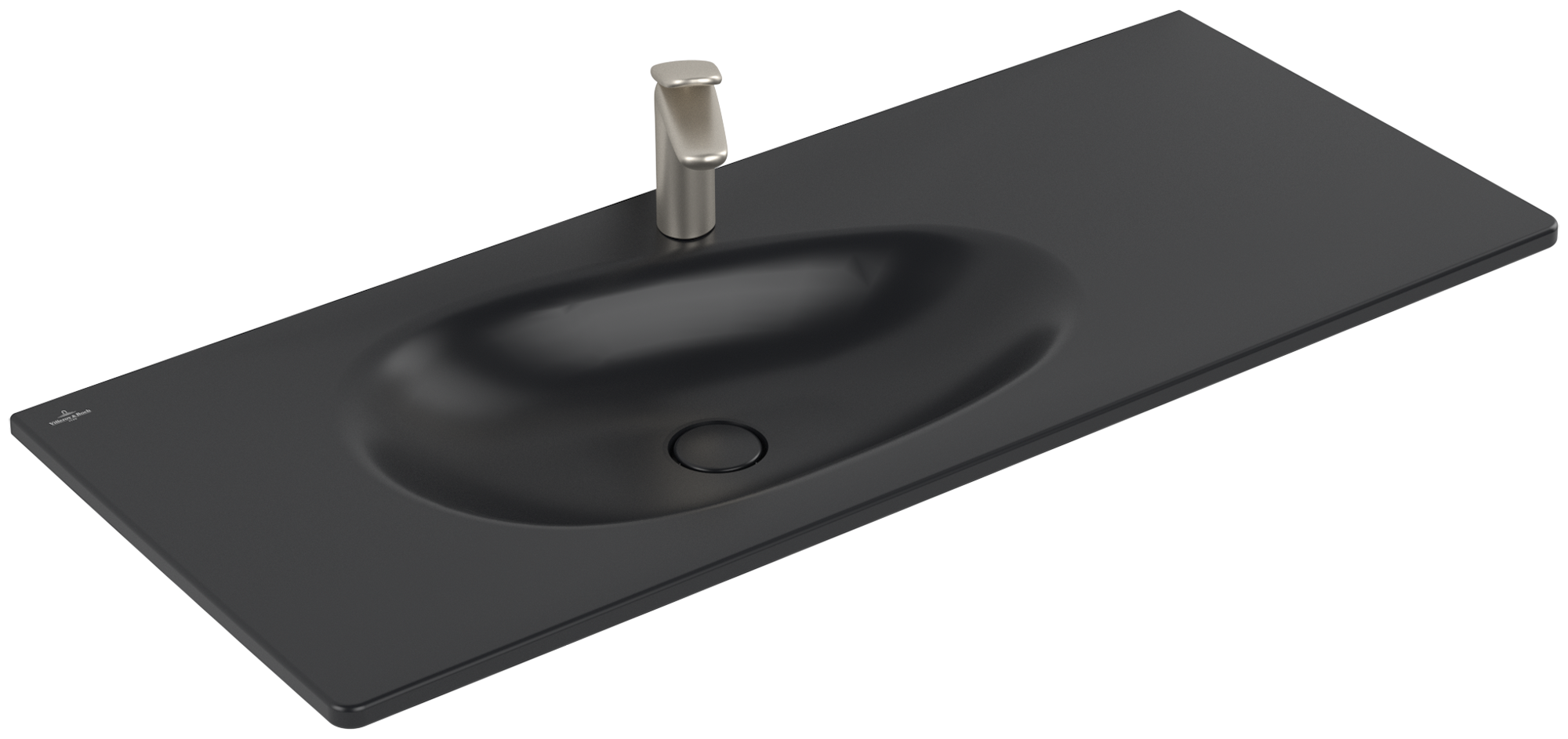 Villeroy & Boch Antao Vanity washbasin, 1200x500x150mm, with concealed overflow, Pure Black CeramicPlus