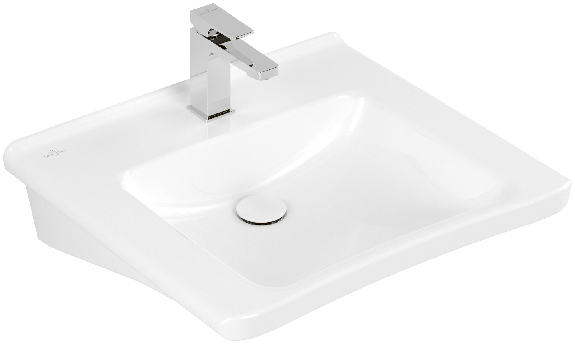 Villeroy & Boch ViCare Wastafel ViCare, 600x550x180mm, zonder overloop, White Alpine