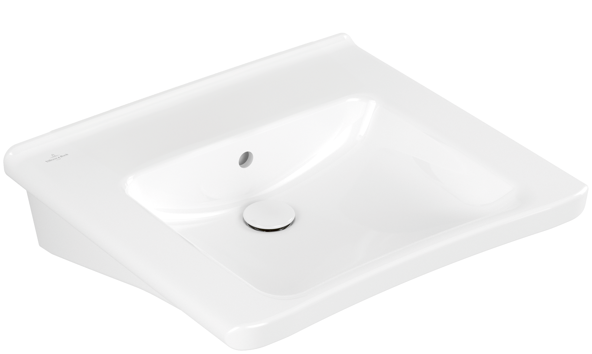 Villeroy & Boch ViCare Lavabo ViCare, 600x550x180mm, con troppopieno, Bianco Alpin AntiBac CeramicPlus