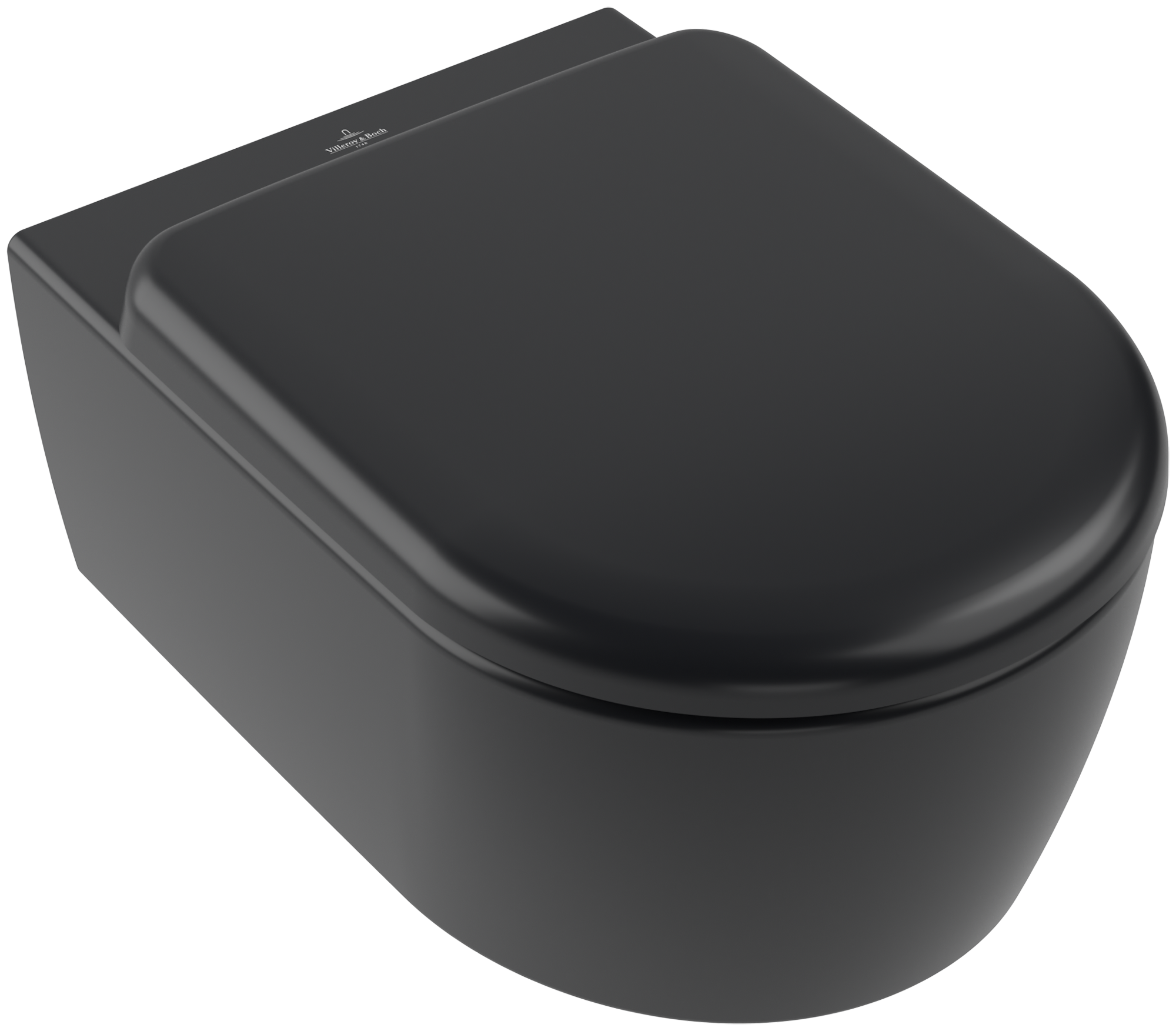 Villeroy & Boch Skyla TwistFlush Combi-Pack, wandhängend, mit TwistFlush, Pure Black CeramicPlus