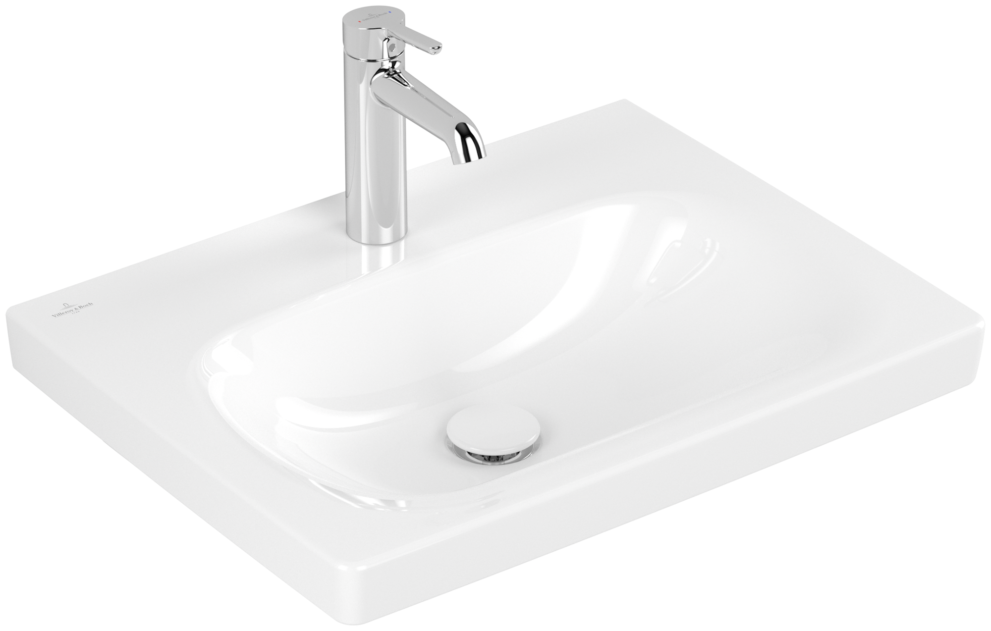 Villeroy & Boch Skyla Waschbecken, 600x460x163mm, ohne Überlauf, Weiß Alpin