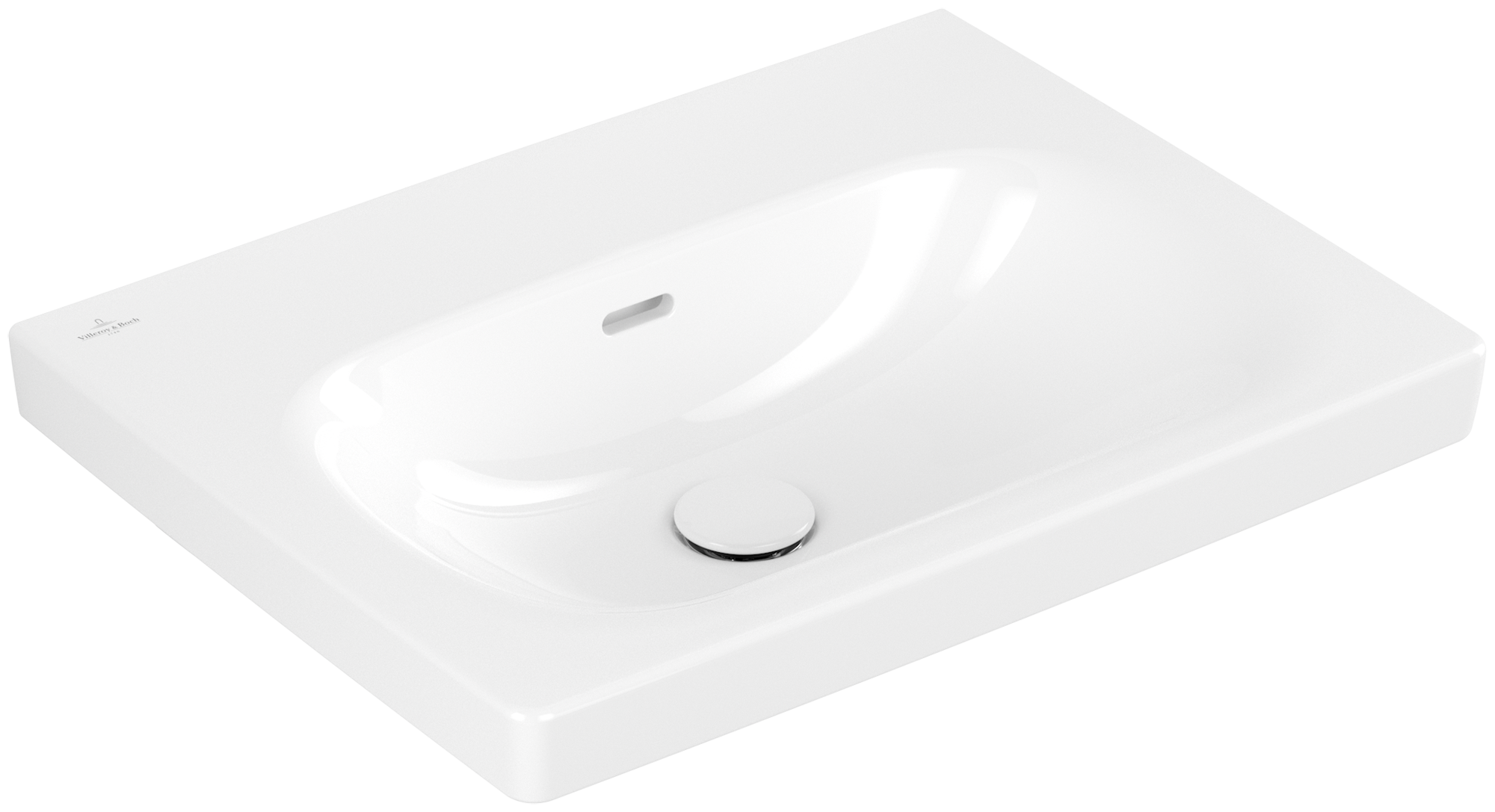Villeroy & Boch Skyla Washbasin, 600x460x163mm, with overflow, White Alpin CeramicPlus