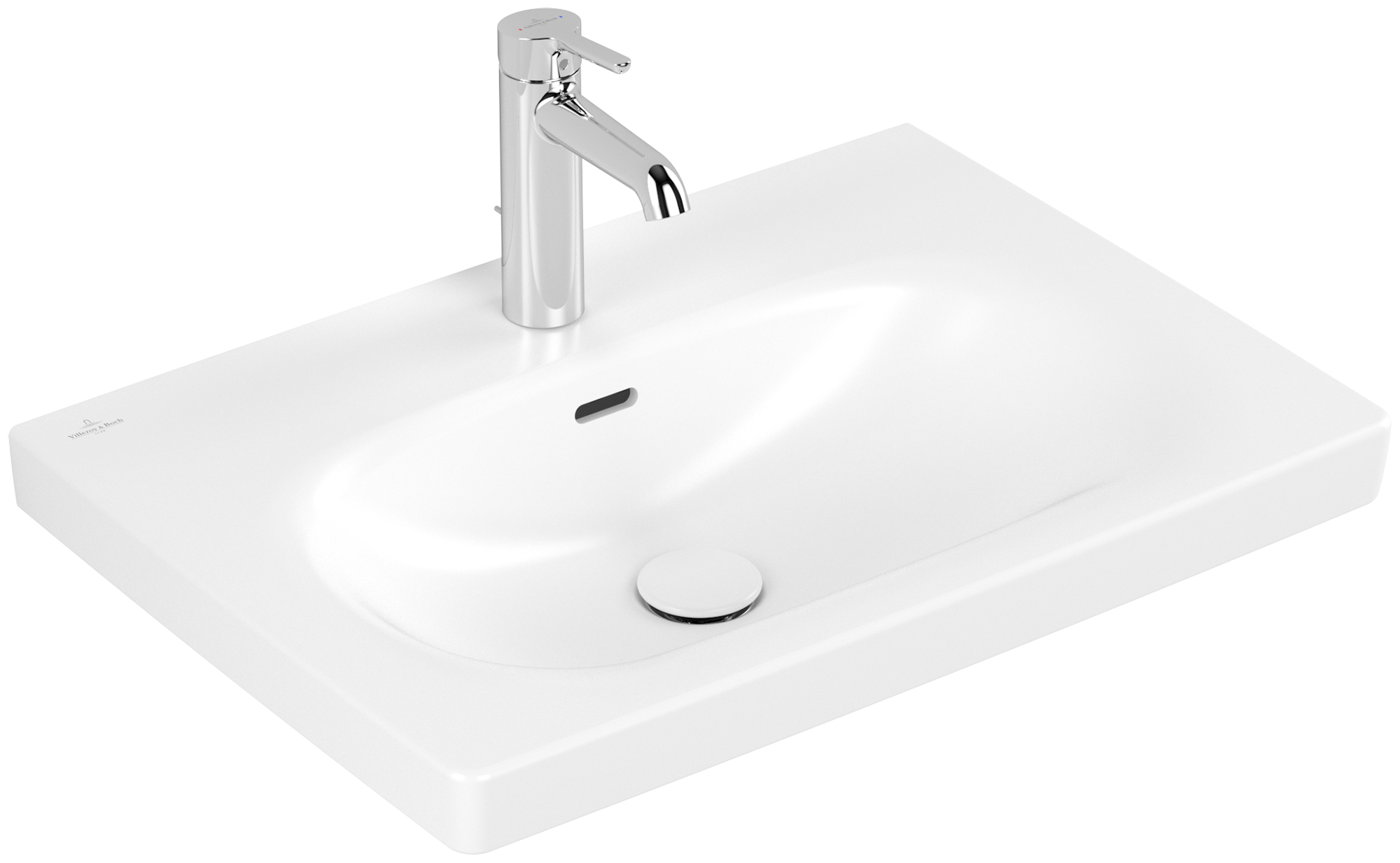 Villeroy & Boch Skyla Washbasin, 650x460x160mm, with overflow, Stone White CeramicPlus