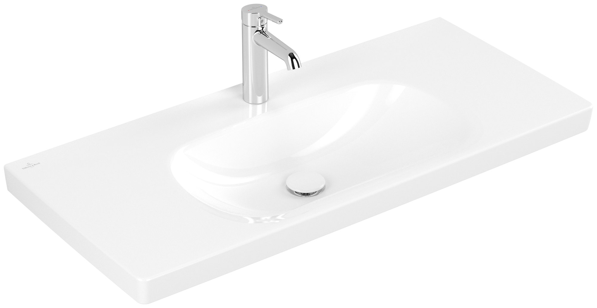 Villeroy & Boch Skyla Lavabo per mobile, 1000x460x160mm, senza troppopieno, Bianco Alpin CeramicPlus