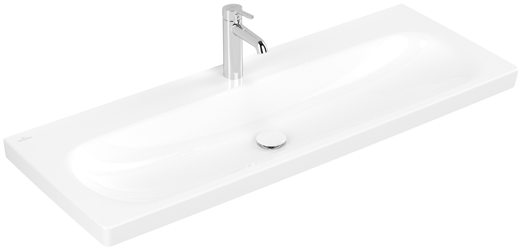 Villeroy & Boch Skyla Lavabo per mobile, 1200x460x160mm, senza troppopieno, Bianco Alpin CeramicPlus
