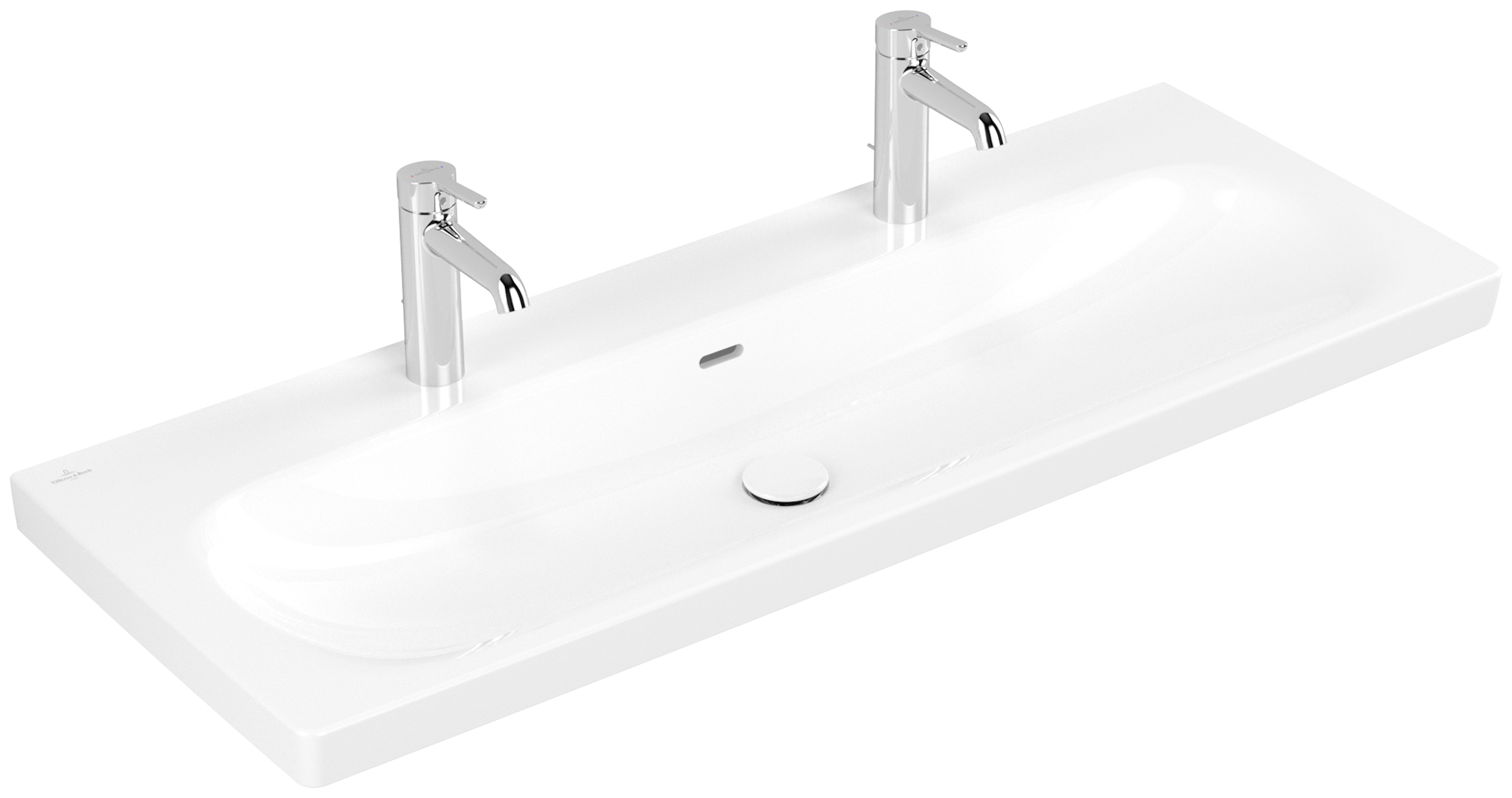 Villeroy & Boch Skyla Vanity washbasin, 1200x460x160mm, with overflow, White Alpin