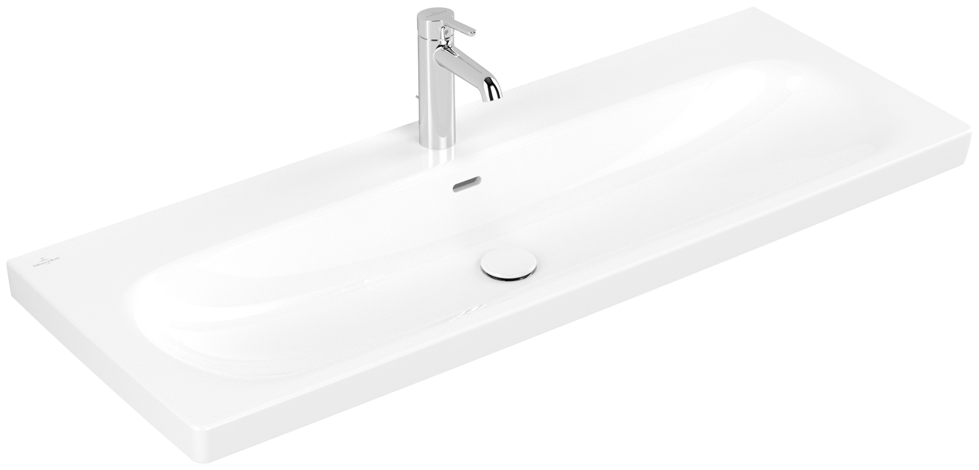 Villeroy & Boch Skyla Vanity washbasin, 1200x460x160mm, with overflow, White Alpin