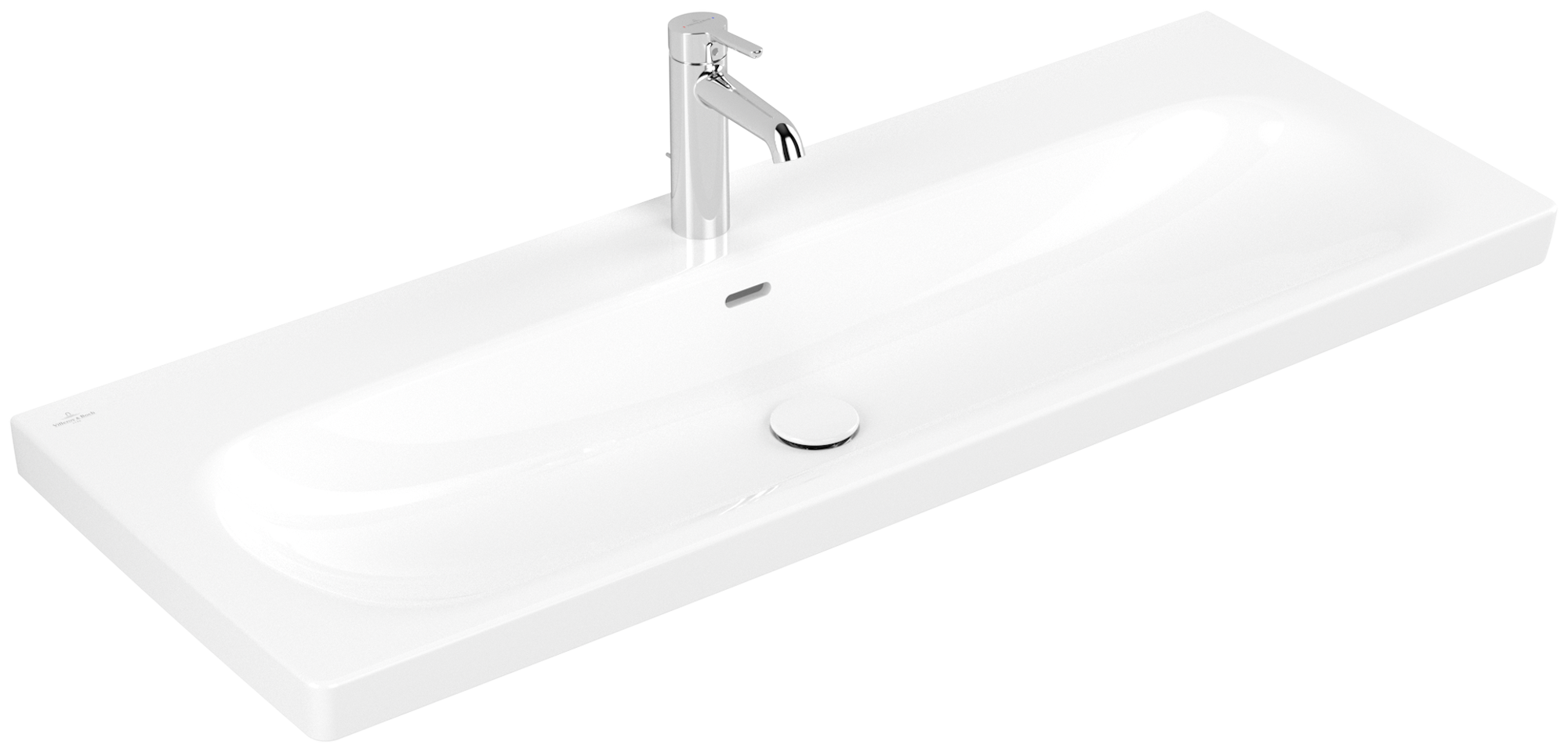 Villeroy & Boch Skyla Lavabo per mobile, 1200x460x160mm, con troppopieno, Bianco Alpin CeramicPlus
