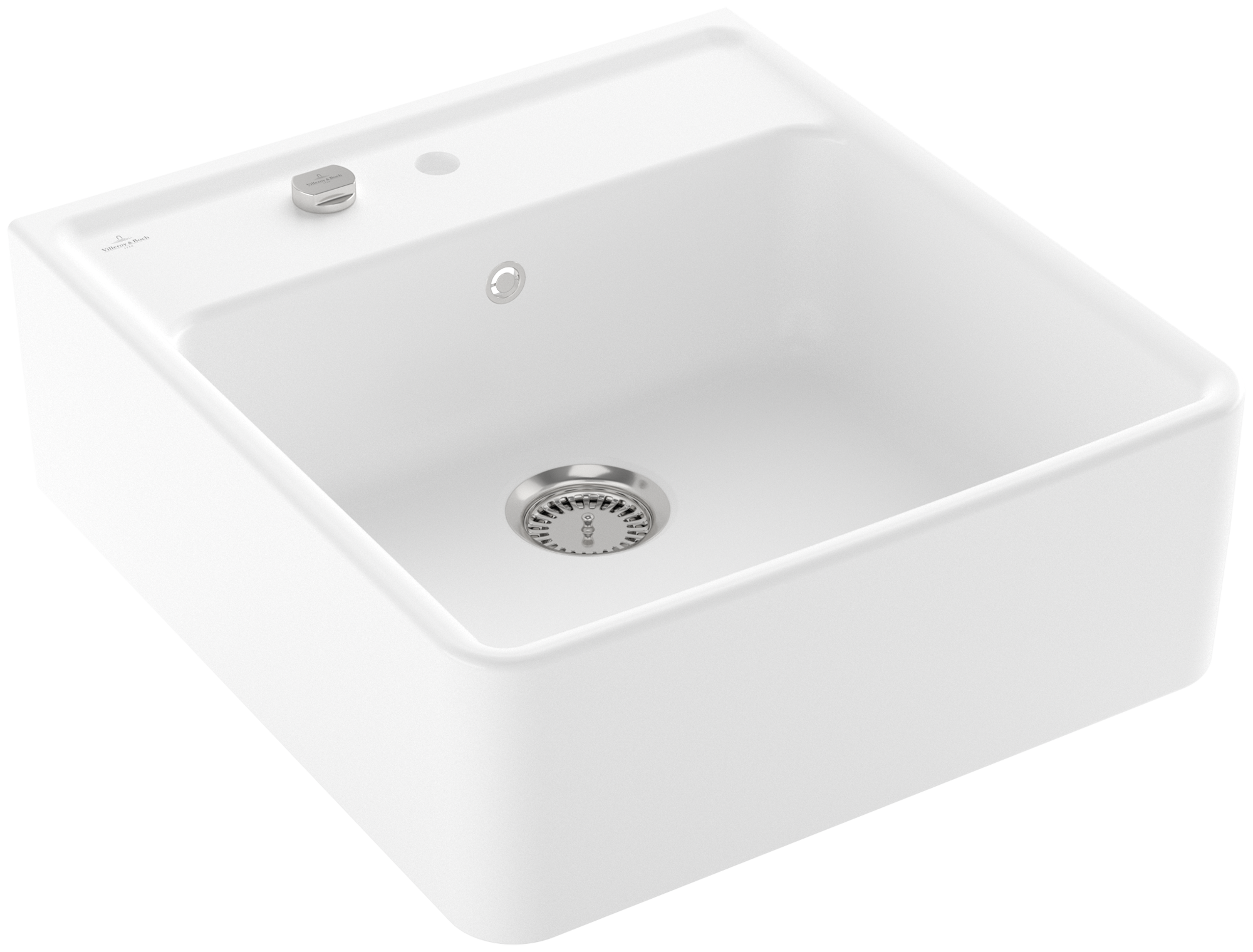 Villeroy & Boch Évier Tradition (1 cuve) Evier tradition (1 cuve) inclus Vidage avec vidage automatique, en Céramique, 595x630mm, Stone White CeramicPlus