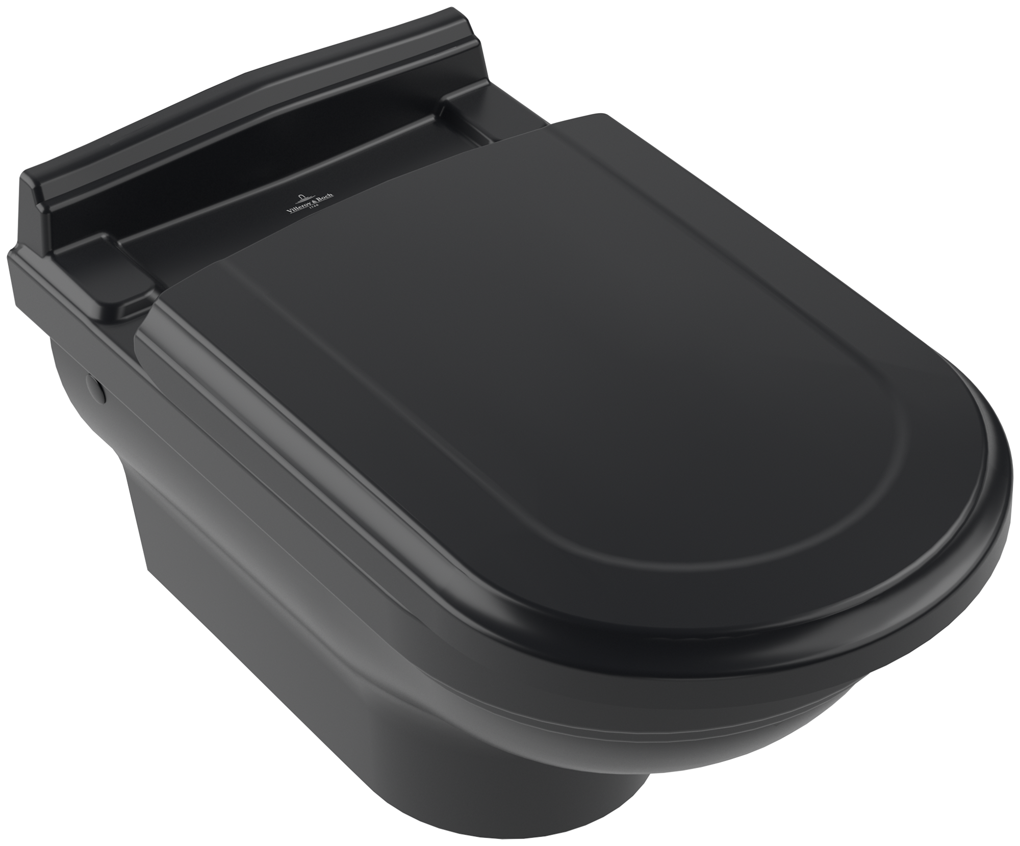 Villeroy & Boch Hommage Tiefspül-WC, wandhängend, Pure Black CeramicPlus
