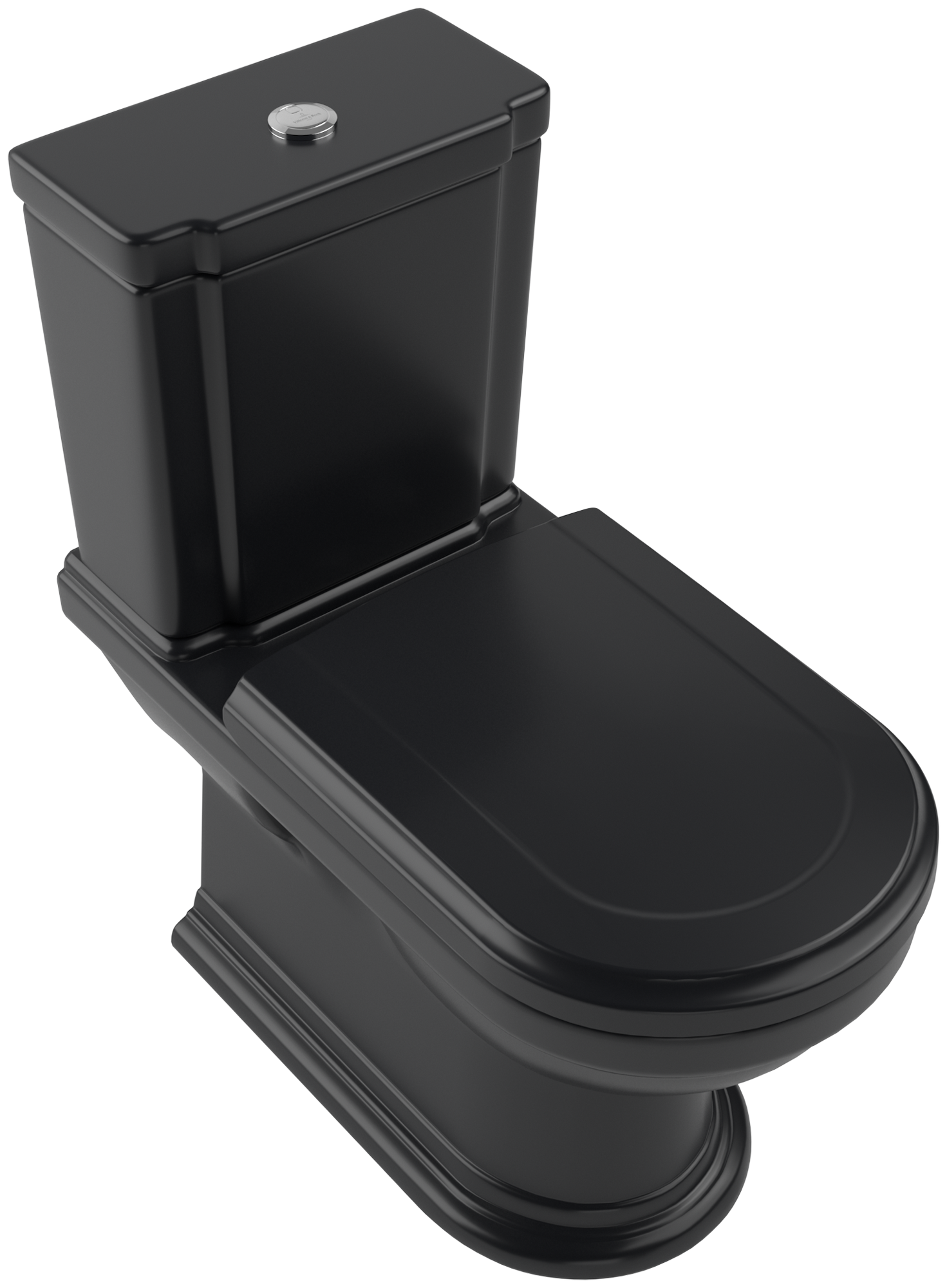 Villeroy & Boch Hommage Washdown toilet for close-coupled WC-suite, floor-standing, Pure Black CeramicPlus