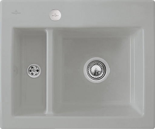 Villeroy & Boch Subway 60 XM flat Flush-mounted sink included Waste system with pop-up waste system, of Ceramic, 585x475mm, Fossil CeramicPlus