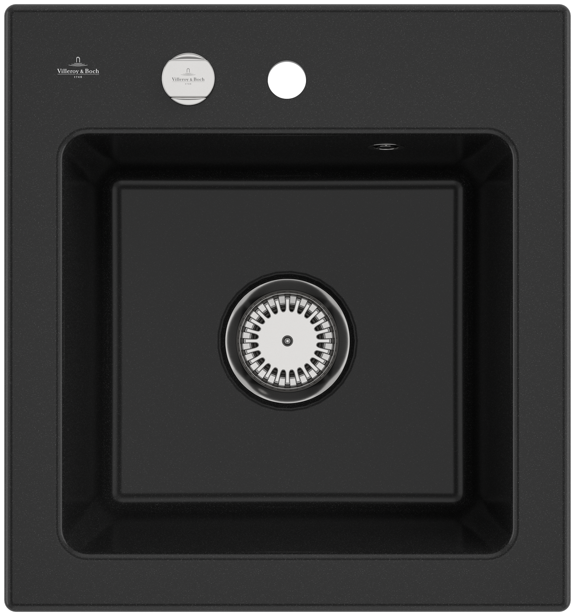 Villeroy & Boch Subway 45 XS Zlewozmywak nablatowy włącznie Zestaw odpływowy wraz z odpływ automatyczny, z Ceramika, 475x510mm, Chromit CeramicPlus