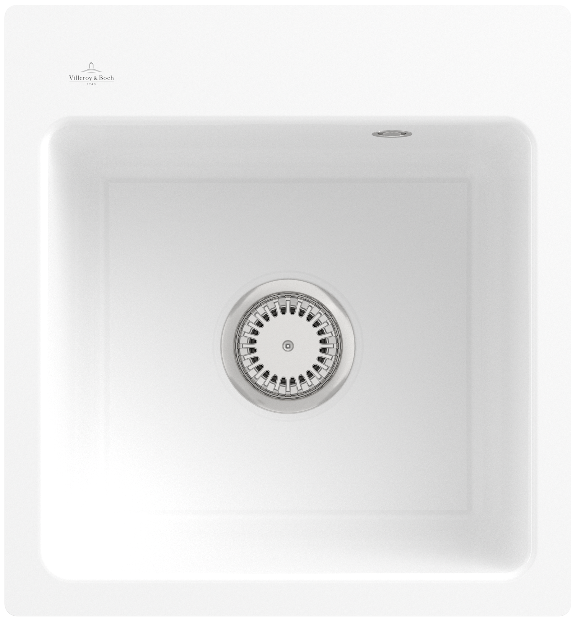 Villeroy & Boch Subway 45 XS flat Évier à fleur de plan inclus Vidage avec vidage manuel, en Céramique, 440x475mm, Snow White CeramicPlus