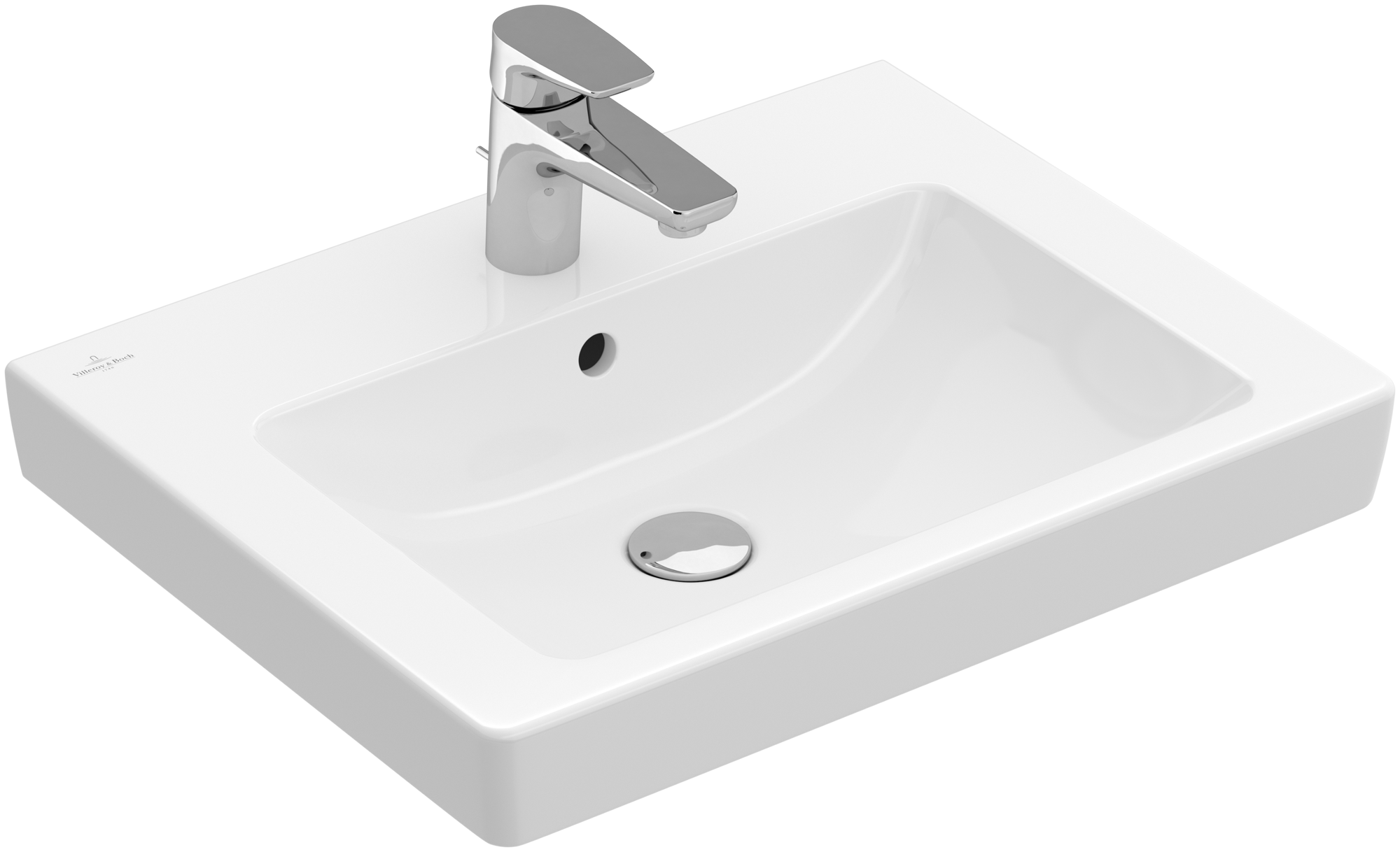 Villeroy & Boch Subway 2.0 Waschbecken, 550x440x150mm, mit Überlauf, Weiß Alpin