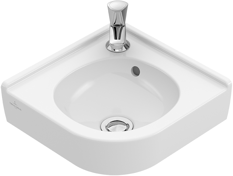 Villeroy & Boch O.novo Corner handwashbasin, 400x320x145mm, with overflow, White Alpin