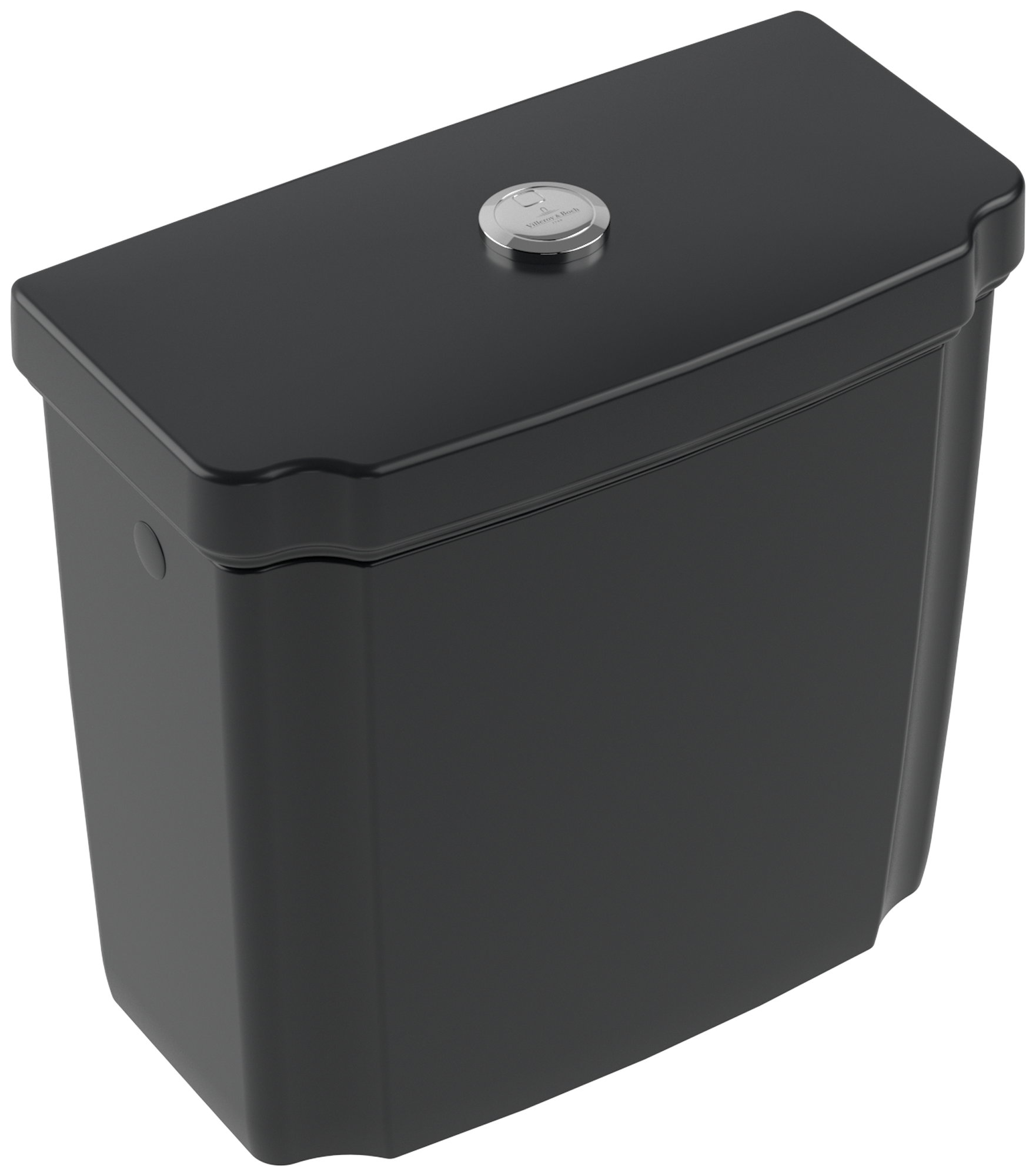 Villeroy & Boch Hommage Spülkasten, Zulauf seitlich oder von hinten, Pure Black CeramicPlus