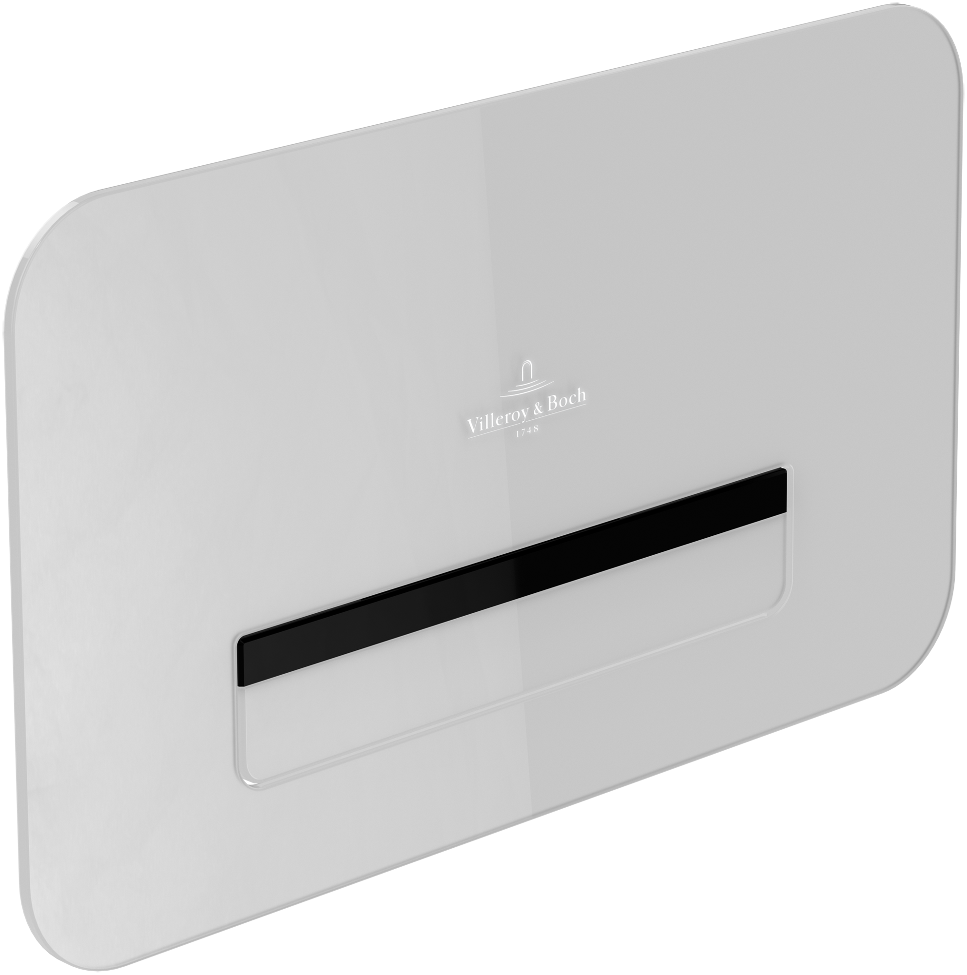 Villeroy & Boch ViConnect 200G ProActive+ Plaque de déclenchement pour WC, Yes, 2 volumes de chasse d’eau, Glass Glossy White