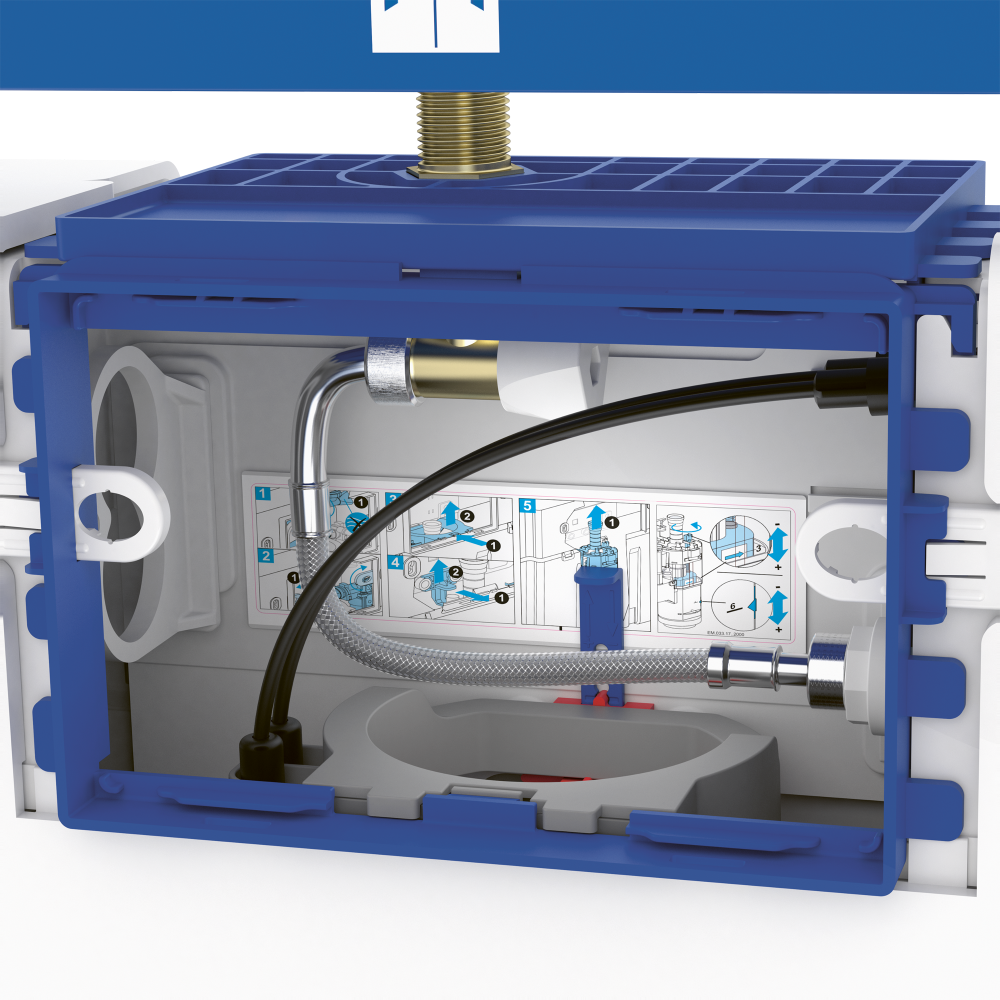 Villeroy & Boch ViConnect隐藏水箱安装系统 隐藏水箱, 用于 砖墙结构, 735x528x125mm