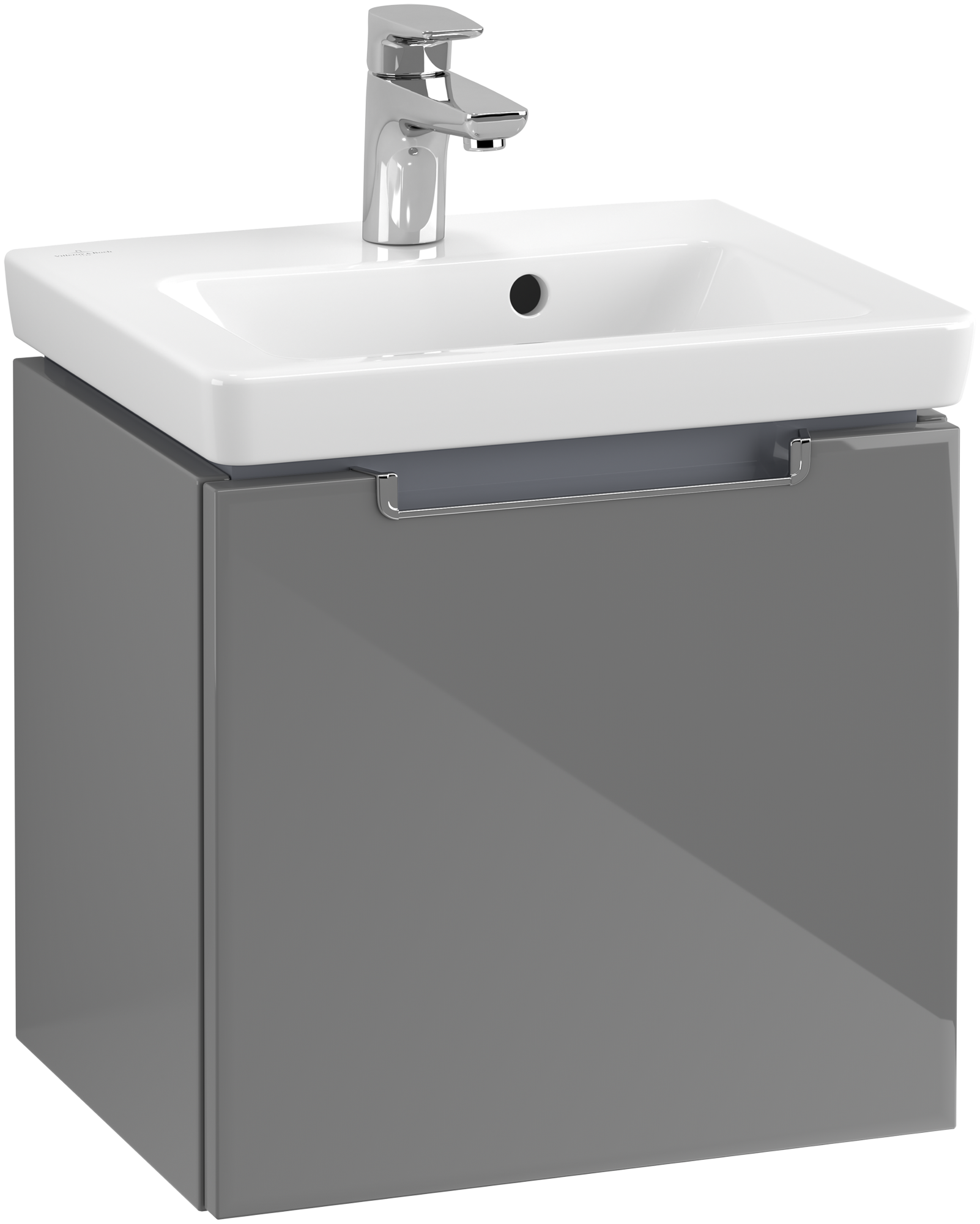 Villeroy & Boch Subway 2.0 Waschbeckenunterschrank, 1 Auszug, 440x420x352mm, Korpus: Glossy Grey, Front: Glossy Grey