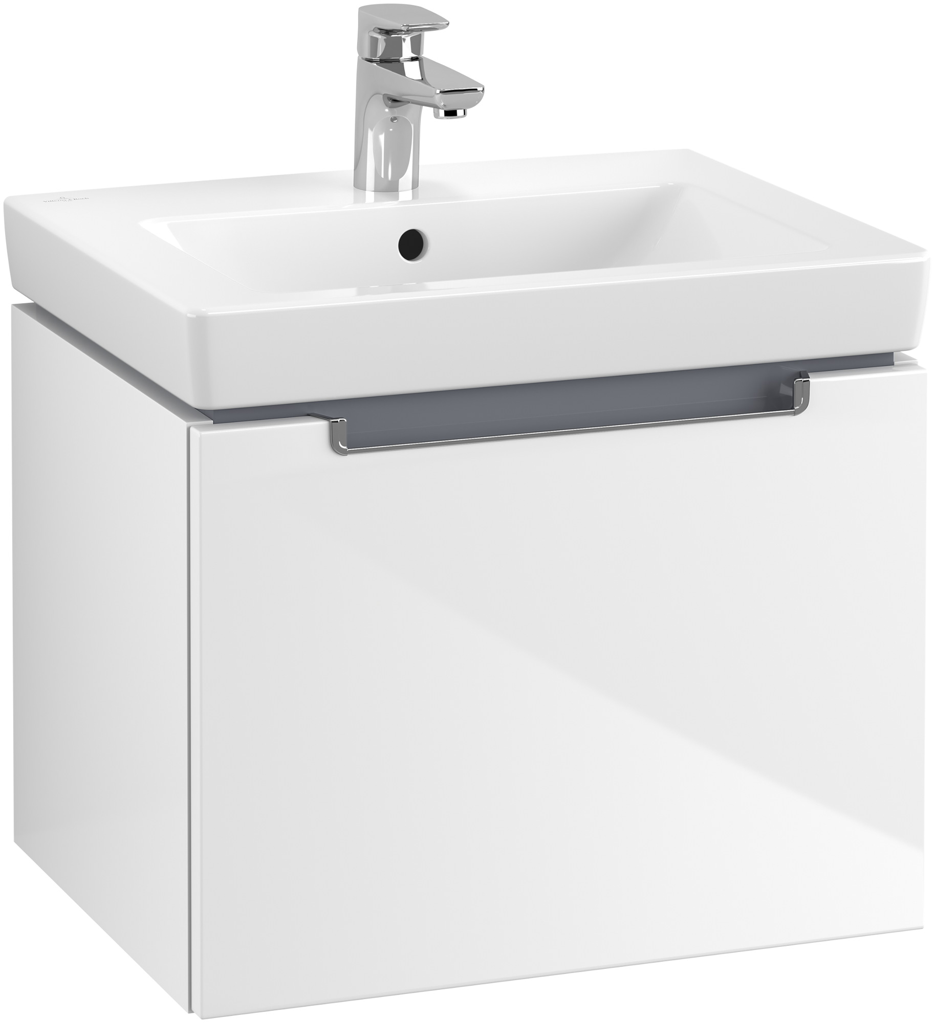 Villeroy & Boch Subway 2.0 Vanity unit, 1 pull-out compartment, 537x420x423mm, Body: Glossy White, Front: Glossy White