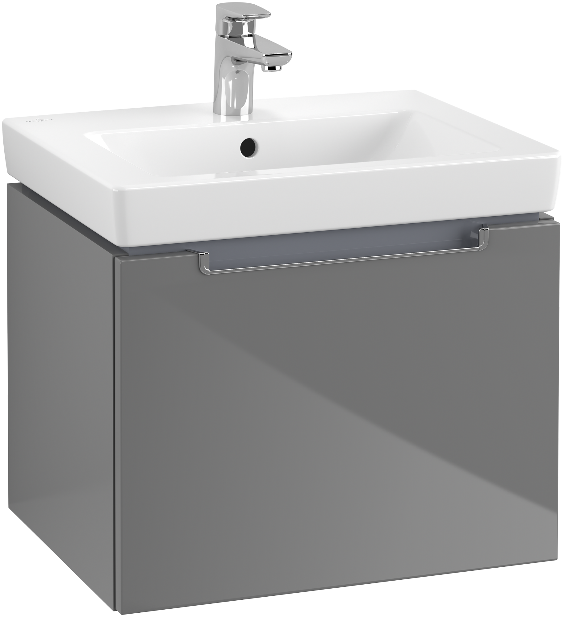 Villeroy & Boch Subway 2.0 Waschbeckenunterschrank, 1 Auszug, 537x420x423mm, Korpus: Glossy Grey, Front: Glossy Grey