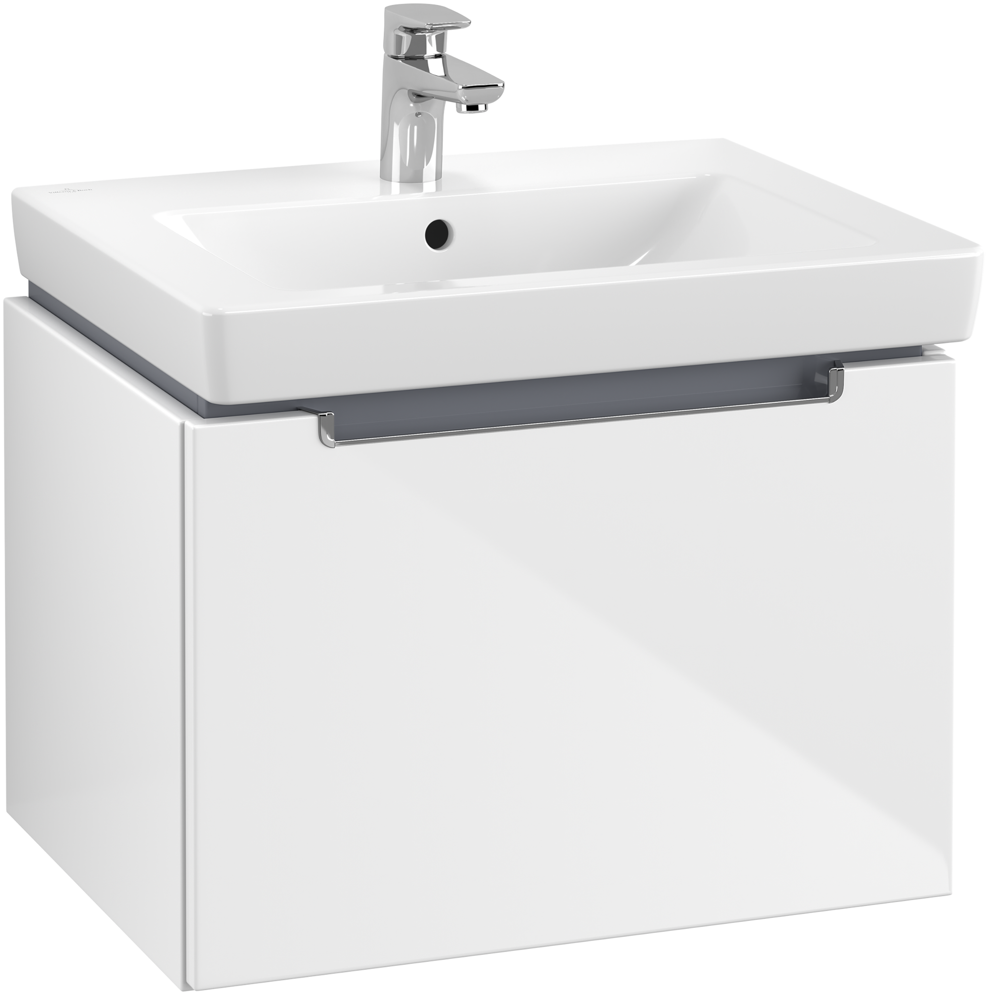 Villeroy & Boch Subway 2.0 Meuble sous plan, 1 tiroir sur rails, 587x420x454mm, Caisson: Glossy White, Façade: Glossy White