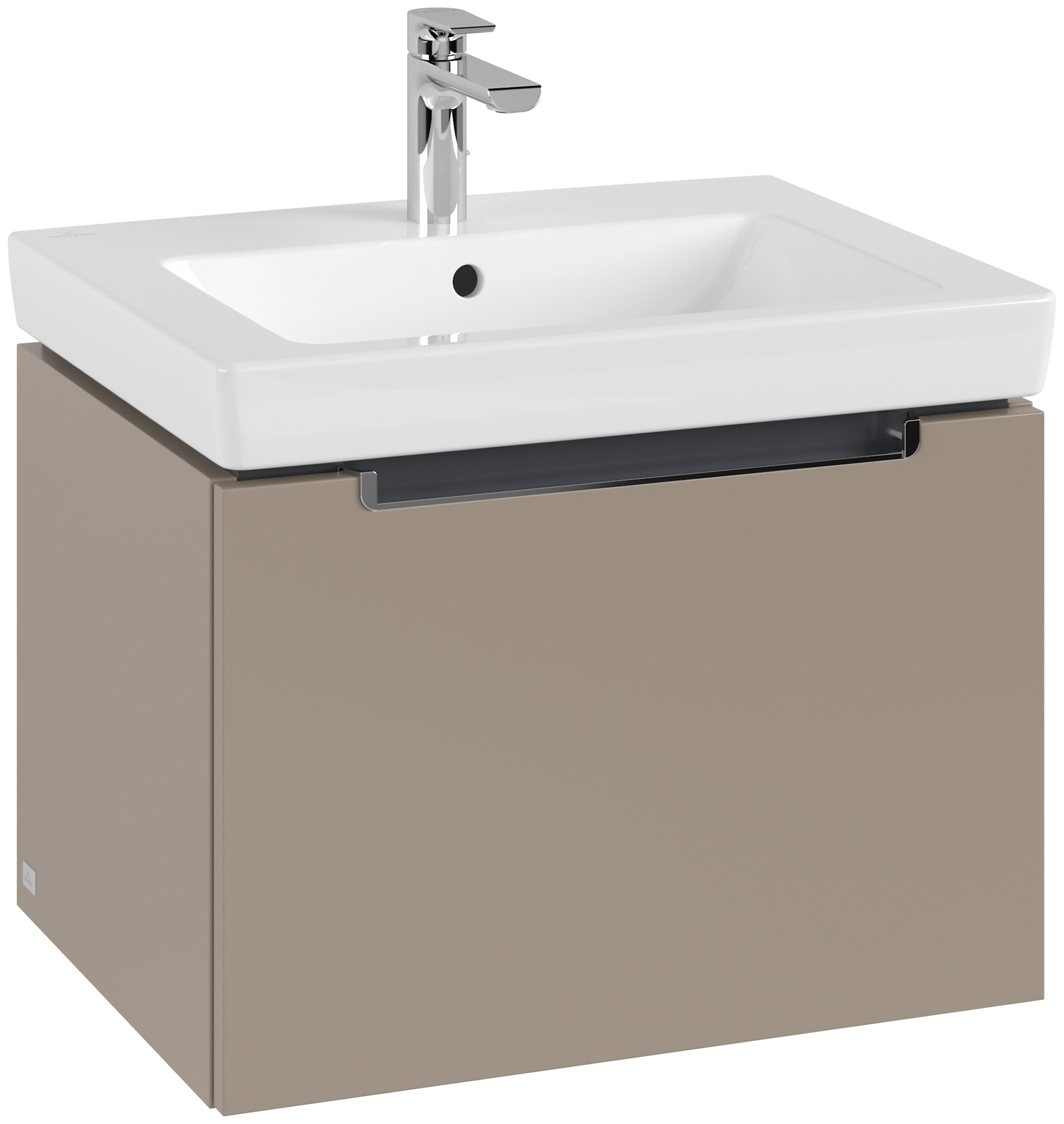 Villeroy & Boch Subway 2.0 Waschbeckenunterschrank, 1 Auszug, 587x420x454mm, Korpus: Taupe, Front: Taupe