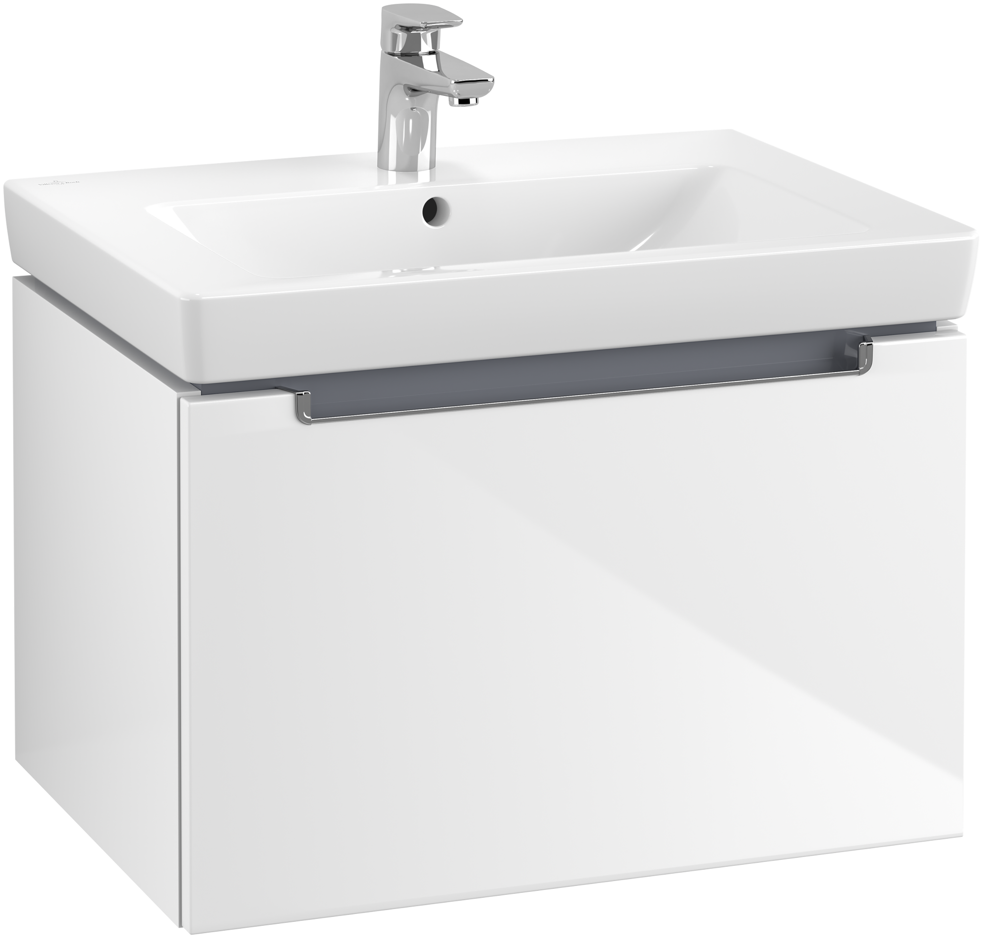 Villeroy & Boch Subway 2.0 Meuble sous plan, 2 tiroirs sur rails, 637x420x454mm, Caisson: Glossy White, Façade: Glossy White