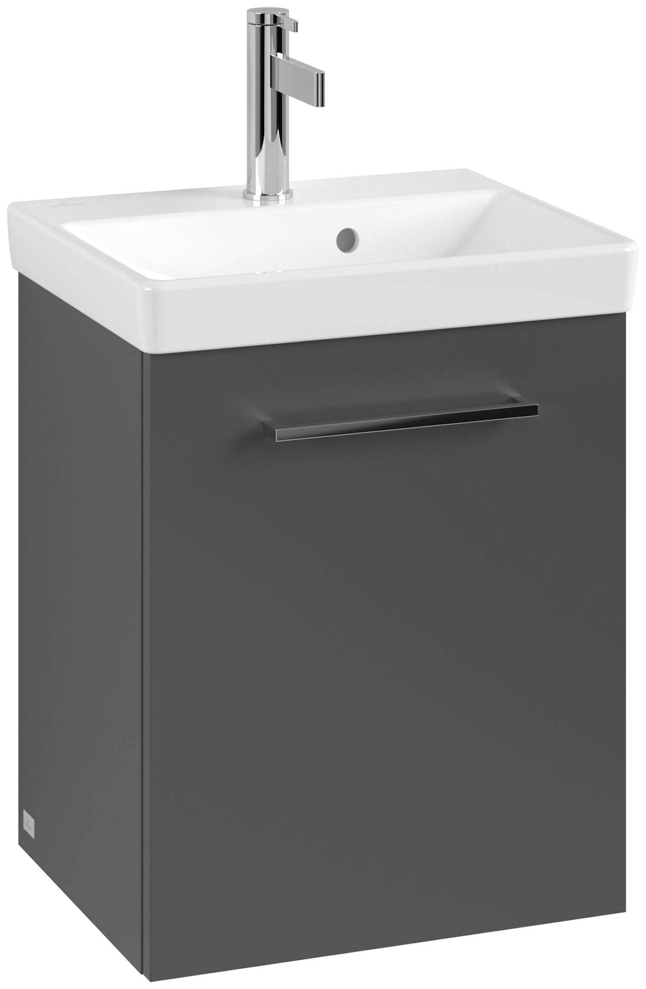 Villeroy & Boch Avento Wastafelonderkast, 1 deur, 430x514x352mm, Corpus: Graphite, Front: Graphite