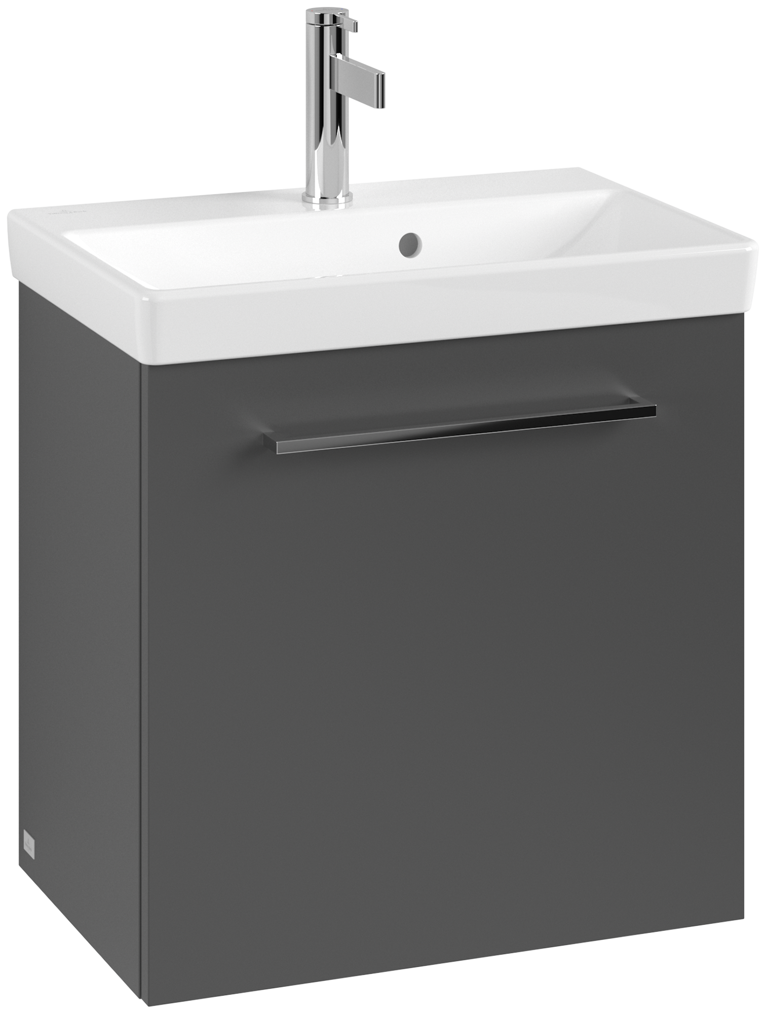 Villeroy & Boch Avento Wastafelonderkast, 1 deur, 530x514x352mm, Corpus: Graphite, Front: Graphite