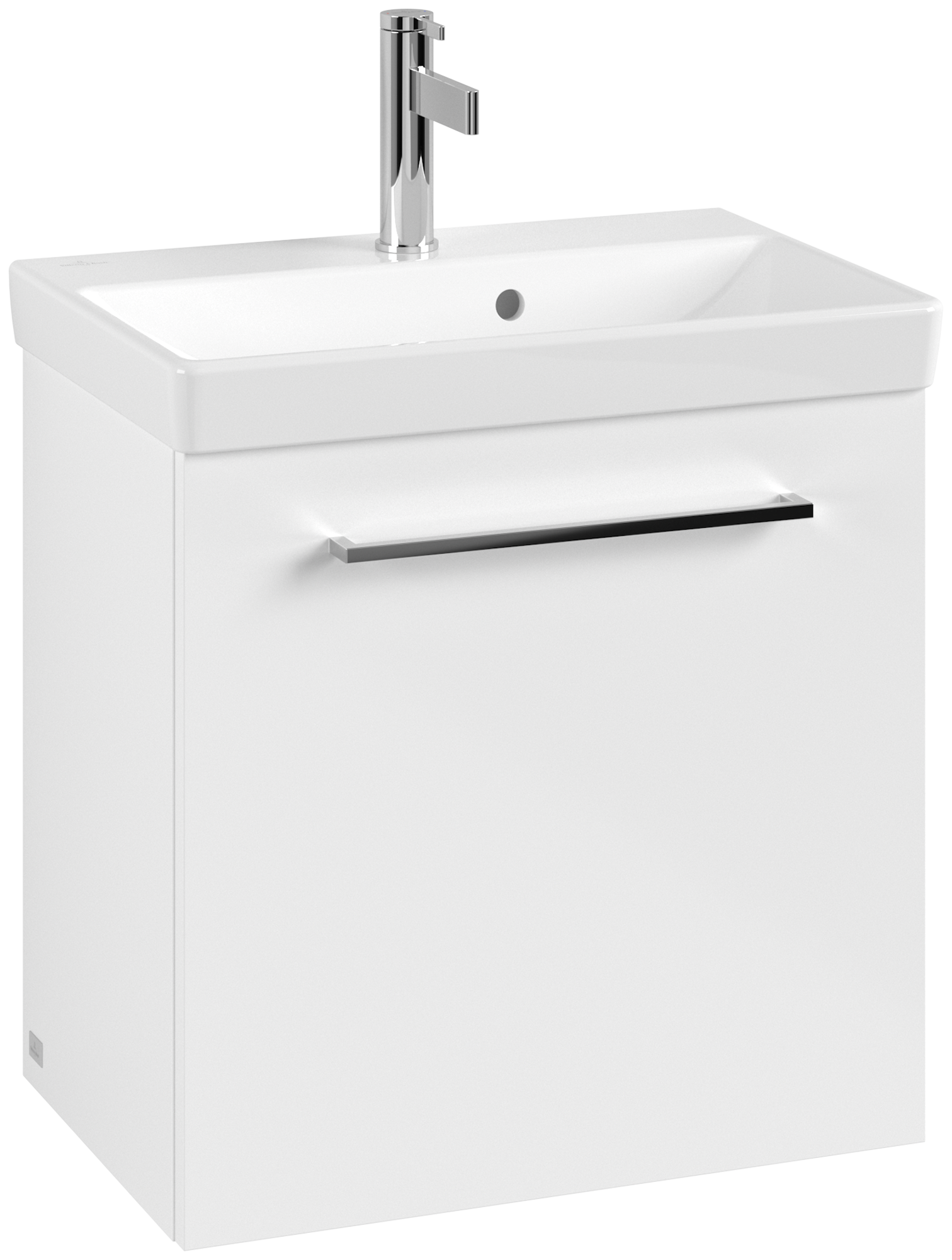 Villeroy & Boch Avento Vanity unit, 1 door, 526x514x350mm, Body: Brilliant White, Front: Brilliant White