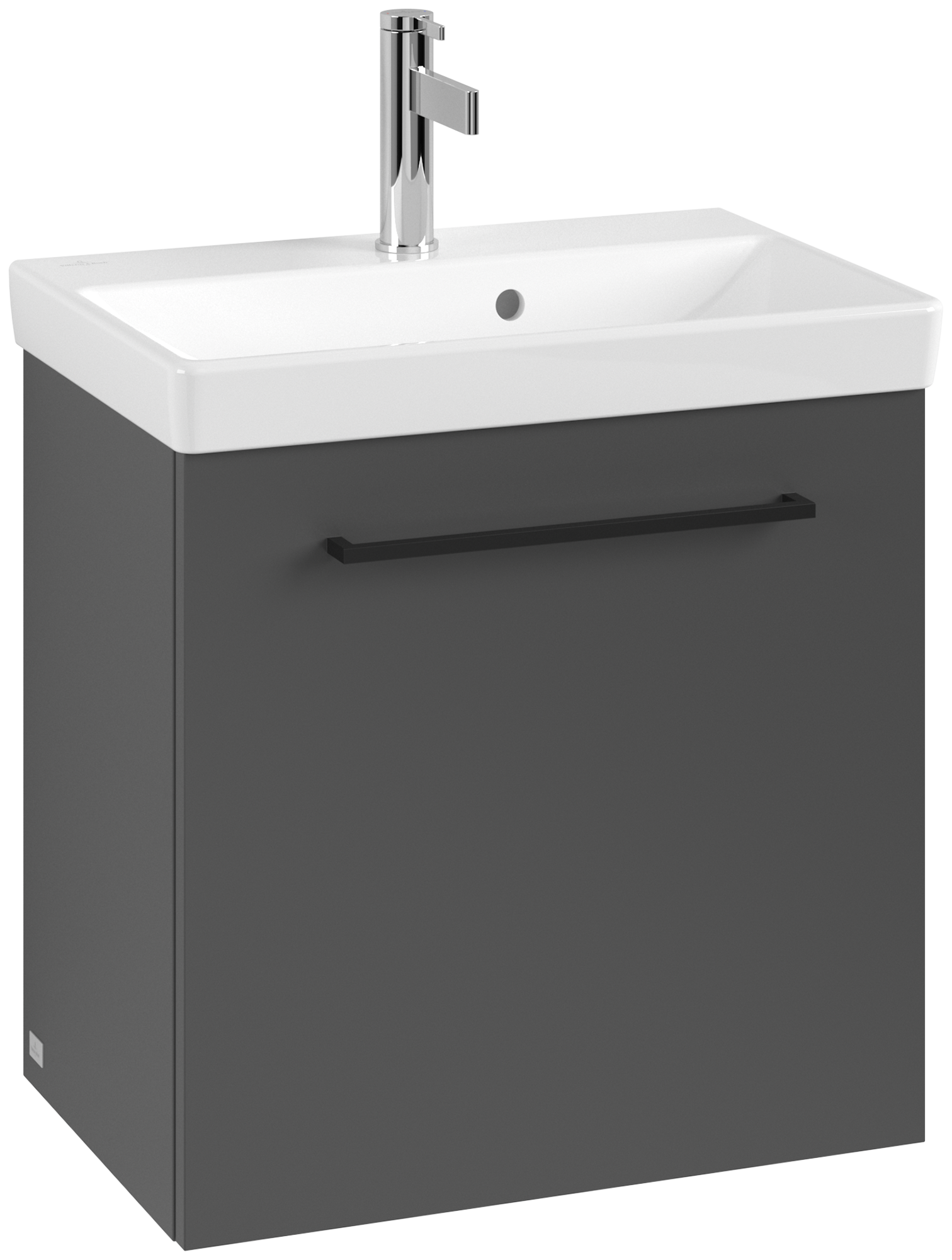 Villeroy & Boch Avento Meuble sous plan, 1 porte, 526x514x350mm, Caisson: Graphite, Façade: Graphite
