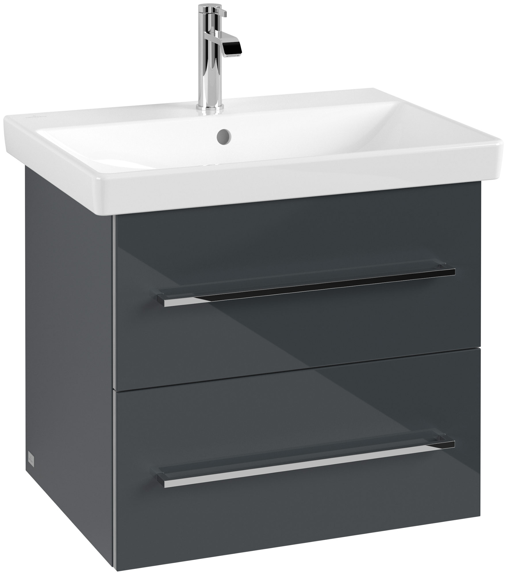 Villeroy & Boch Avento Vanity unit, 2 pull-out compartments, 580x514x452mm, Body: Crystal Grey, Front: Crystal Grey