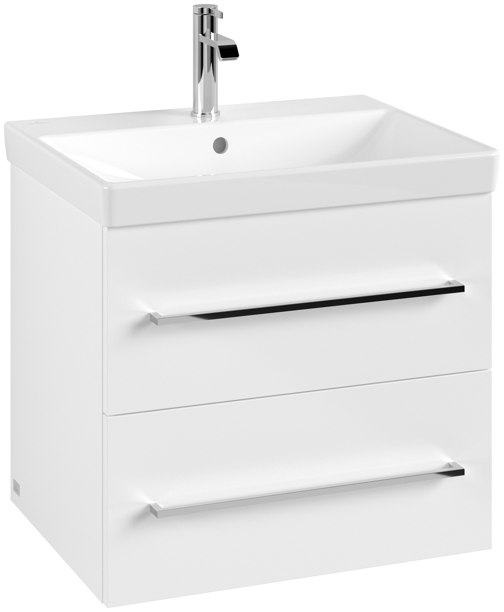 Villeroy & Boch Avento Wastafelonderkast, 2 uittrekladen, 580x514x452mm, Corpus: Brilliant White, Front: Brilliant White