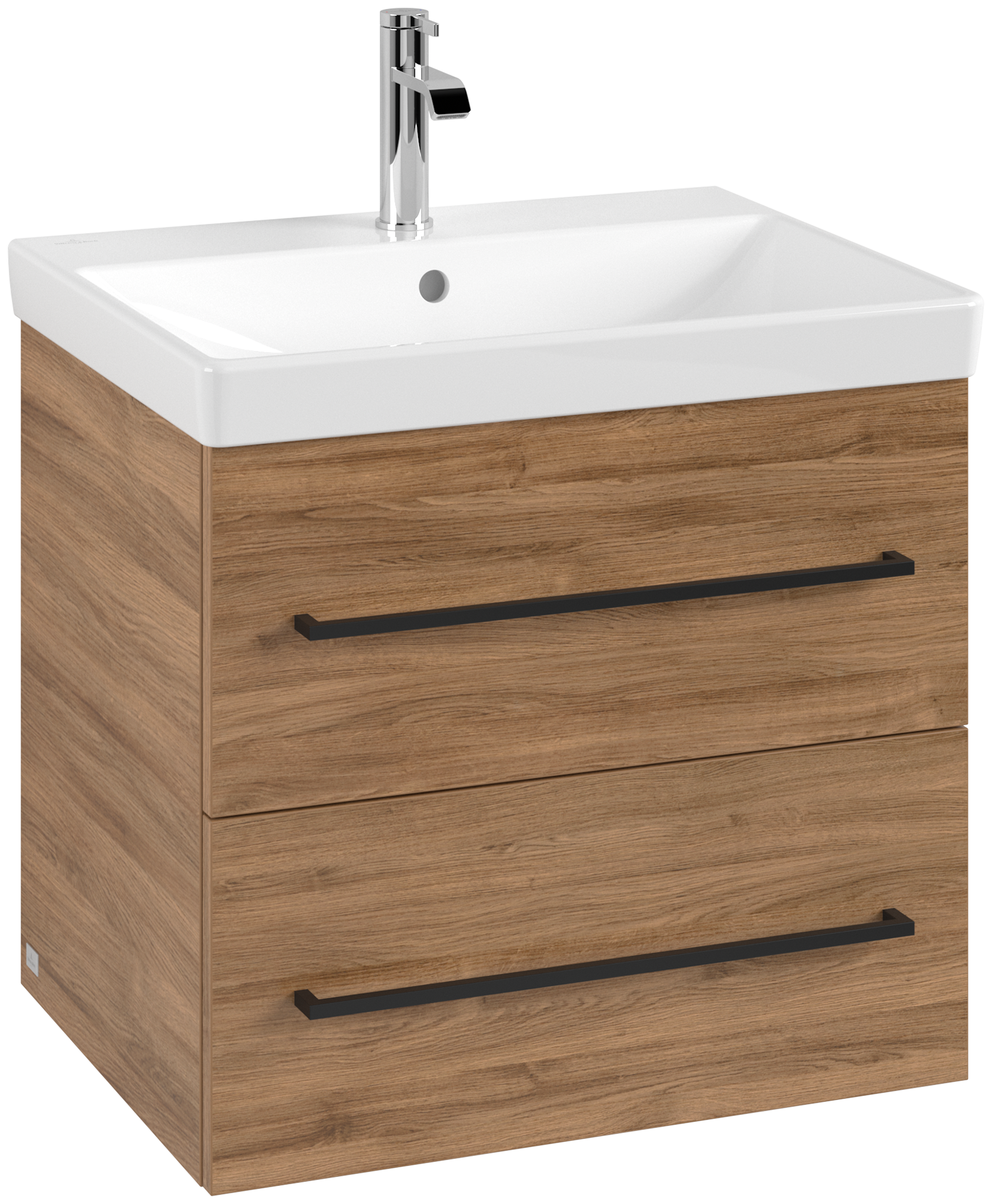 Villeroy & Boch Avento Meuble sous plan, 2 tiroirs sur rails, 576x514x450mm, Caisson: Oak Kansas, Façade: Oak Kansas
