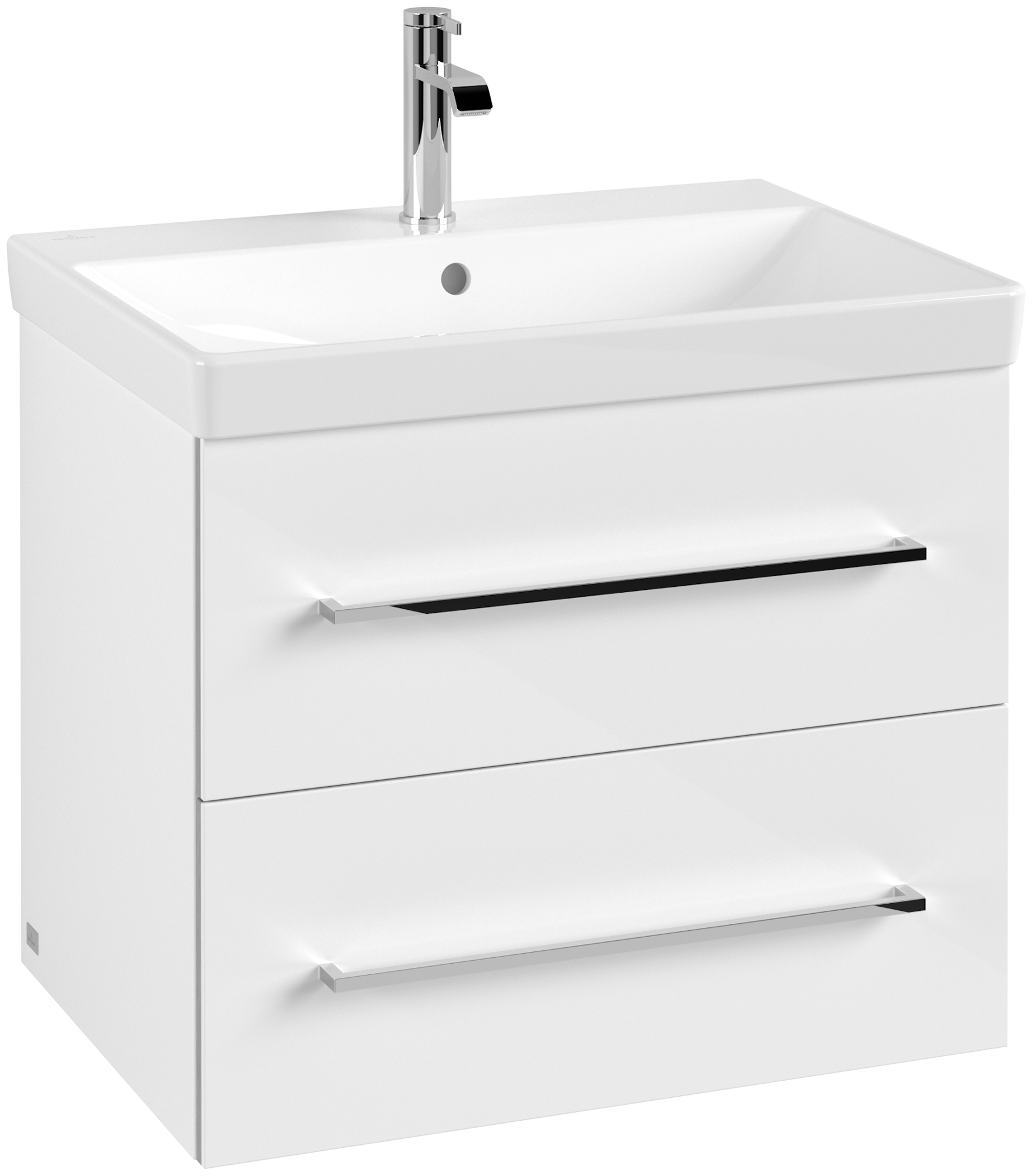 Villeroy & Boch Avento Szafka podumywalkowa, 2 elementy wysuwane, 630x514x452mm, Korpus: Crystal White, Front: Crystal White