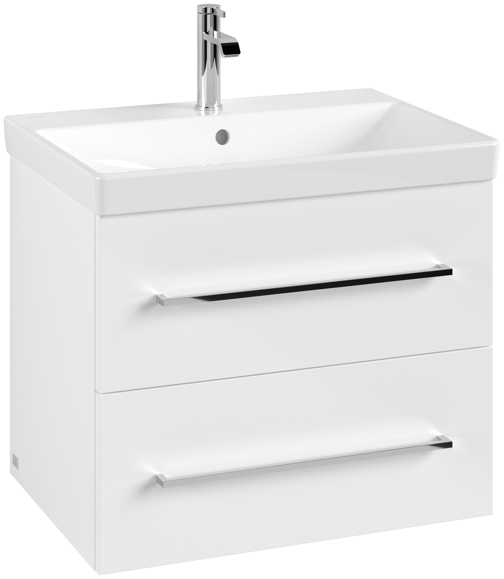 Villeroy & Boch Avento Vanity unit, 2 pull-out compartments, 630x514x452mm, Body: Brilliant White, Front: Brilliant White