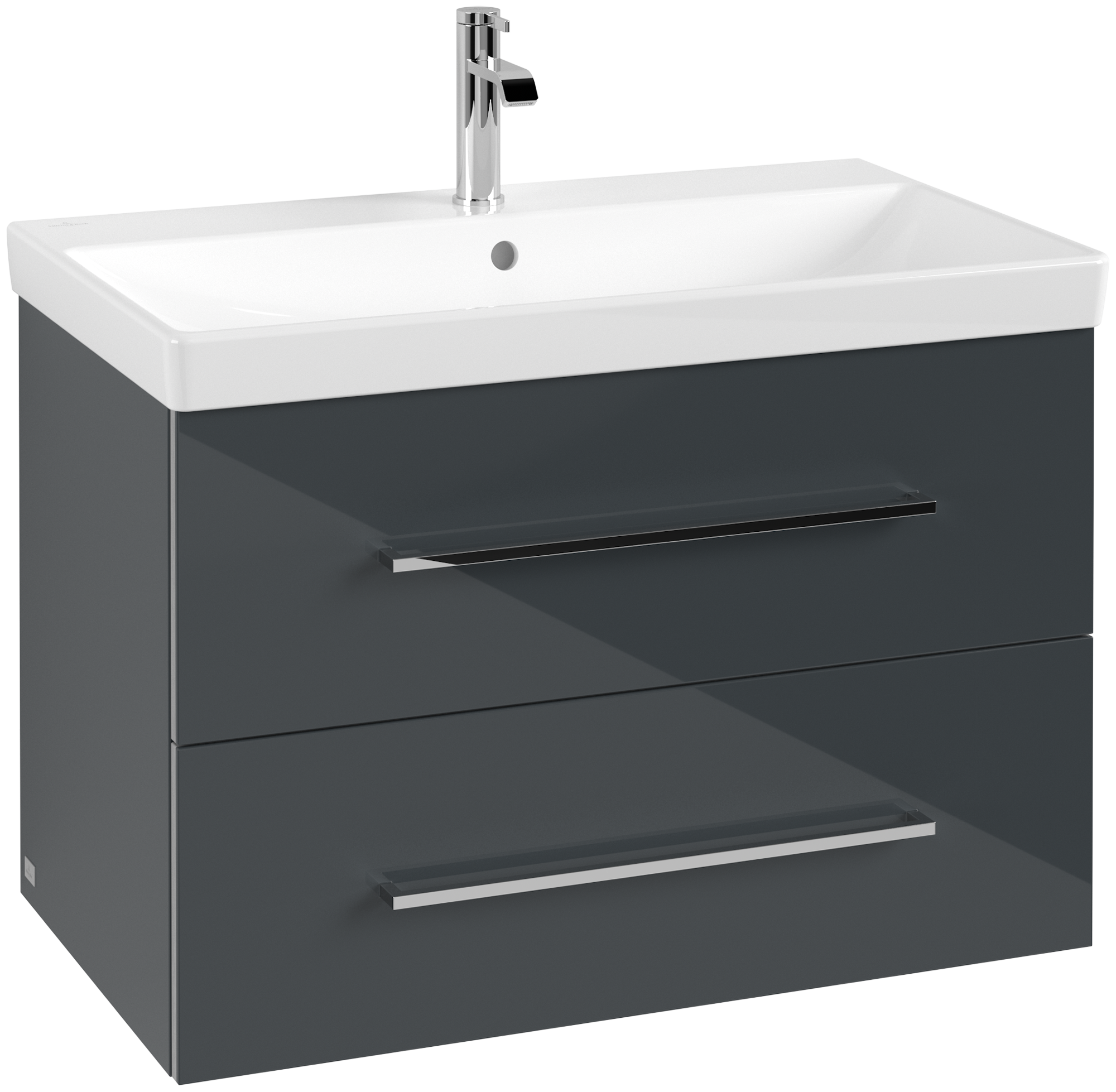 Villeroy & Boch Avento Waschbeckenunterschrank, 2 Auszüge, 780x514x452mm, Korpus: Crystal Grey, Front: Crystal Grey