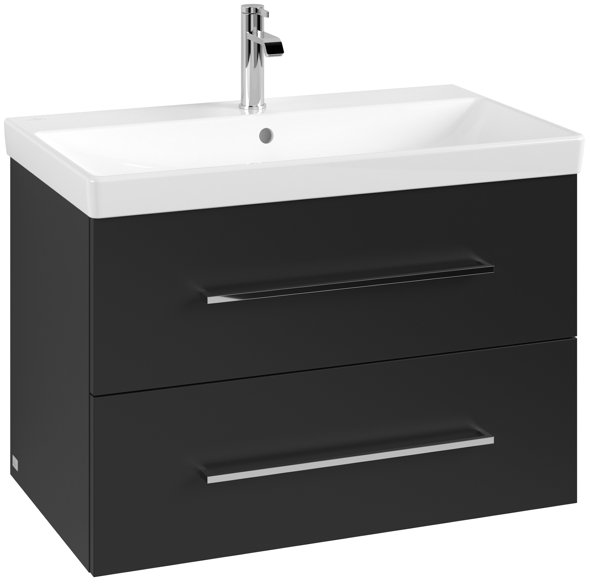 Villeroy & Boch Avento Wastafelonderkast, 2 uittrekladen, 780x514x452mm, Corpus: Volcano Black, Front: Volcano Black