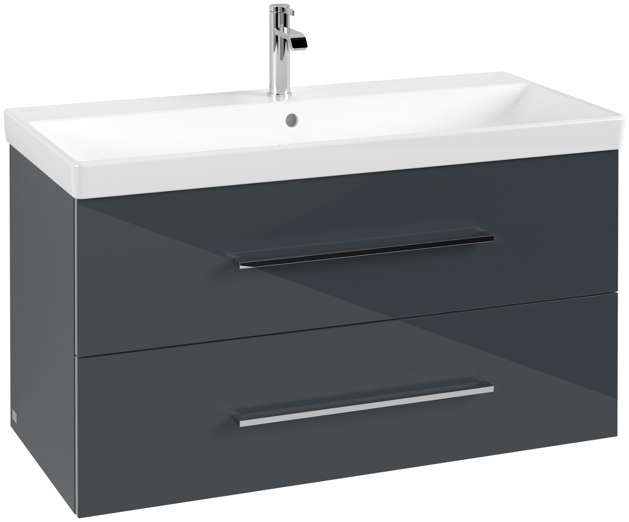 Villeroy & Boch Avento Waschbeckenunterschrank, 2 Auszüge, 980x514x452mm, Korpus: Crystal Grey, Front: Crystal Grey