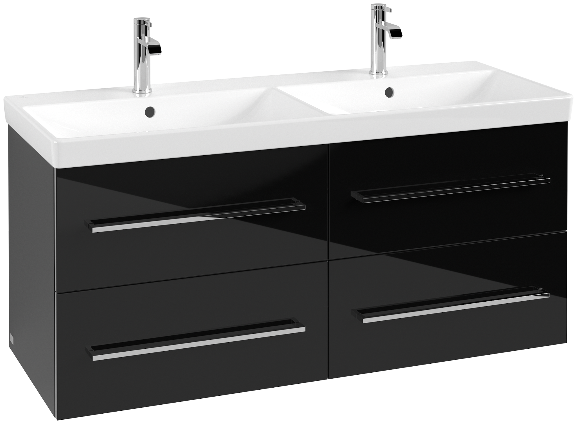 Villeroy & Boch Avento Skåp till tvättställ, 4 utdragbara fack, 1180x514x484mm, Kropp: Crystal Black, Framsida: Crystal Black