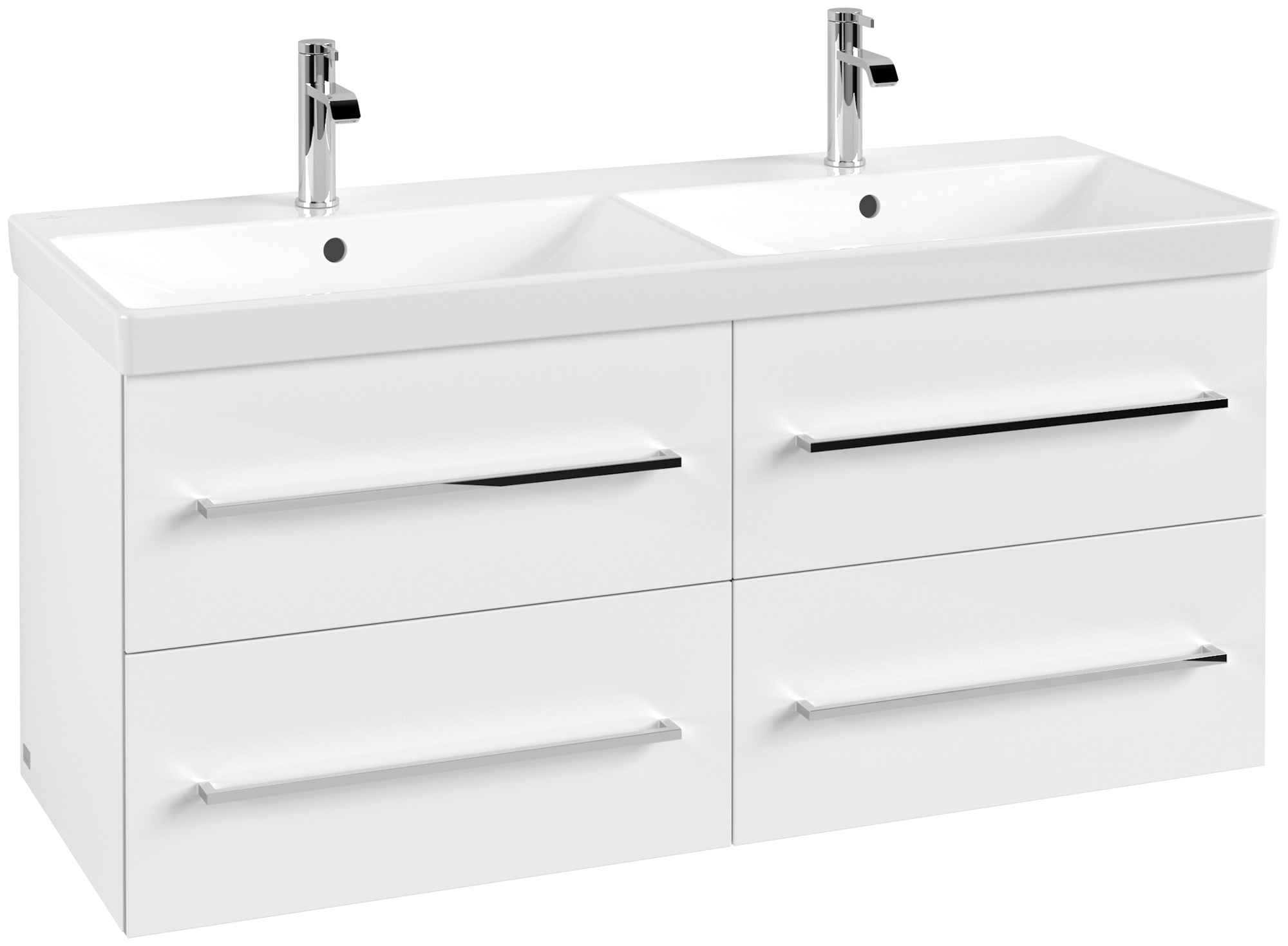 Villeroy & Boch Avento Waschbeckenunterschrank, 4 Auszüge, 1180x514x484mm, Korpus: Crystal White, Front: Crystal White